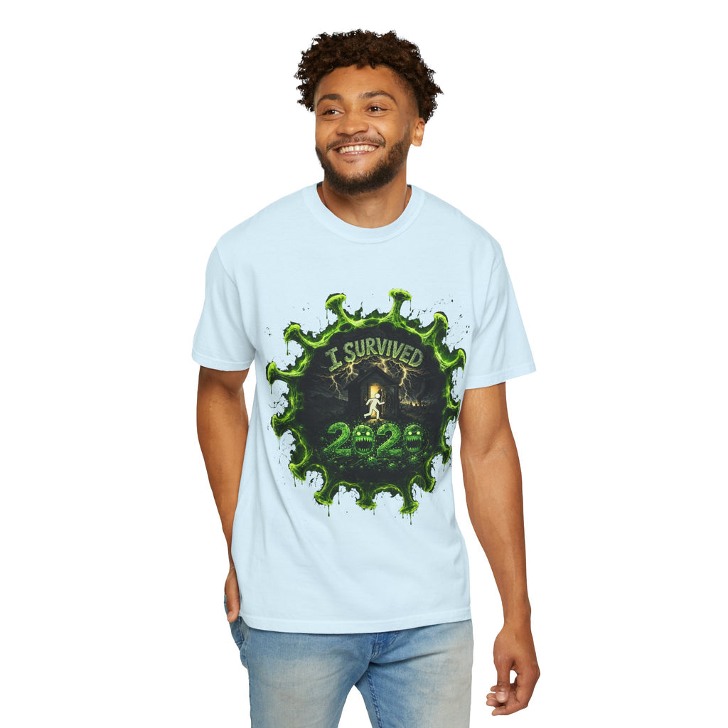 I Survived 2020 — Director's Cut S1:E4 "Mask Madness Mayhem Moment" | Pandemic Edition Unisex Garment-Dyed T-shirt