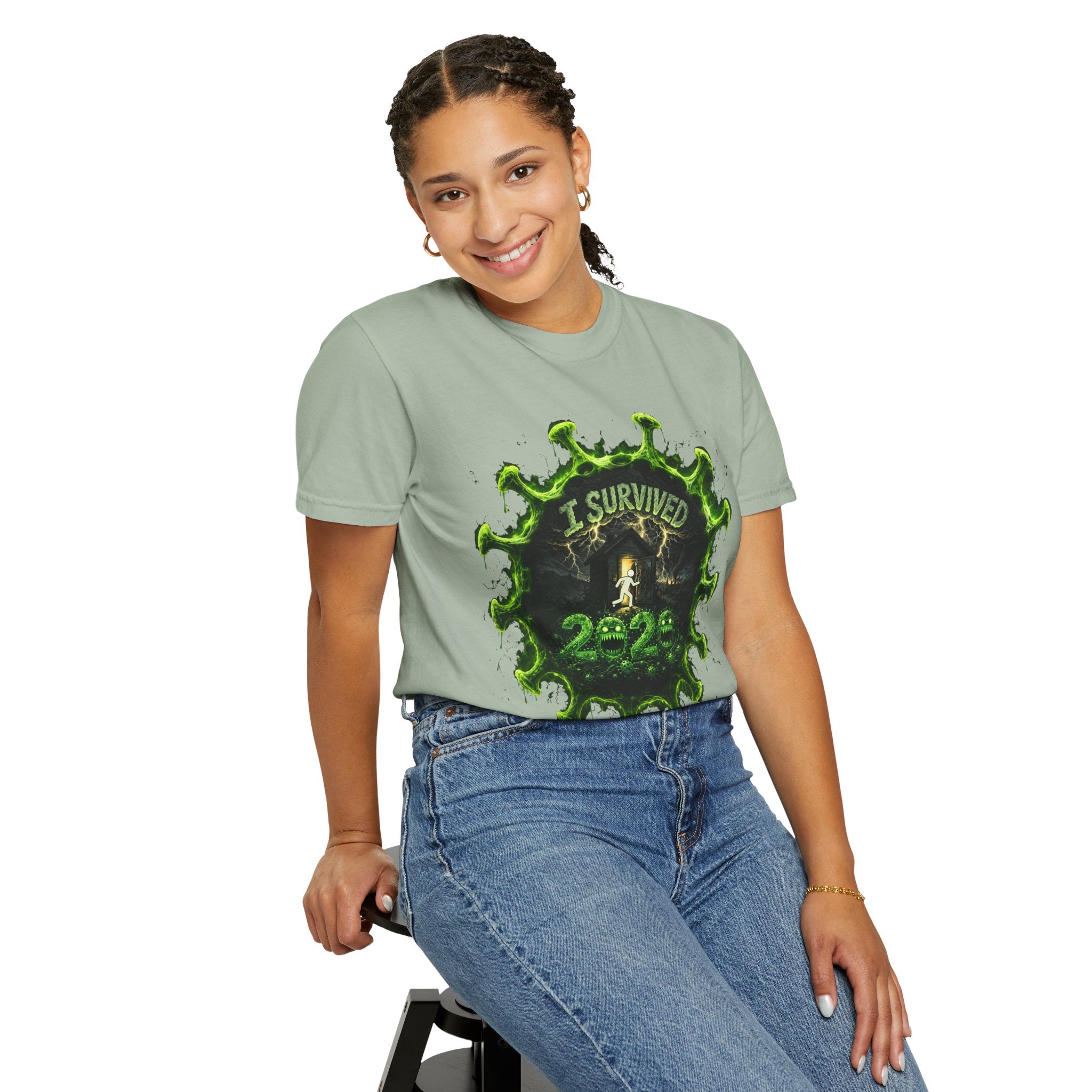 I Survived 2020 — Director's Cut S1:E3 "The Jab!" | Pandemic Edition Unisex Garment-Dyed T-shirt
