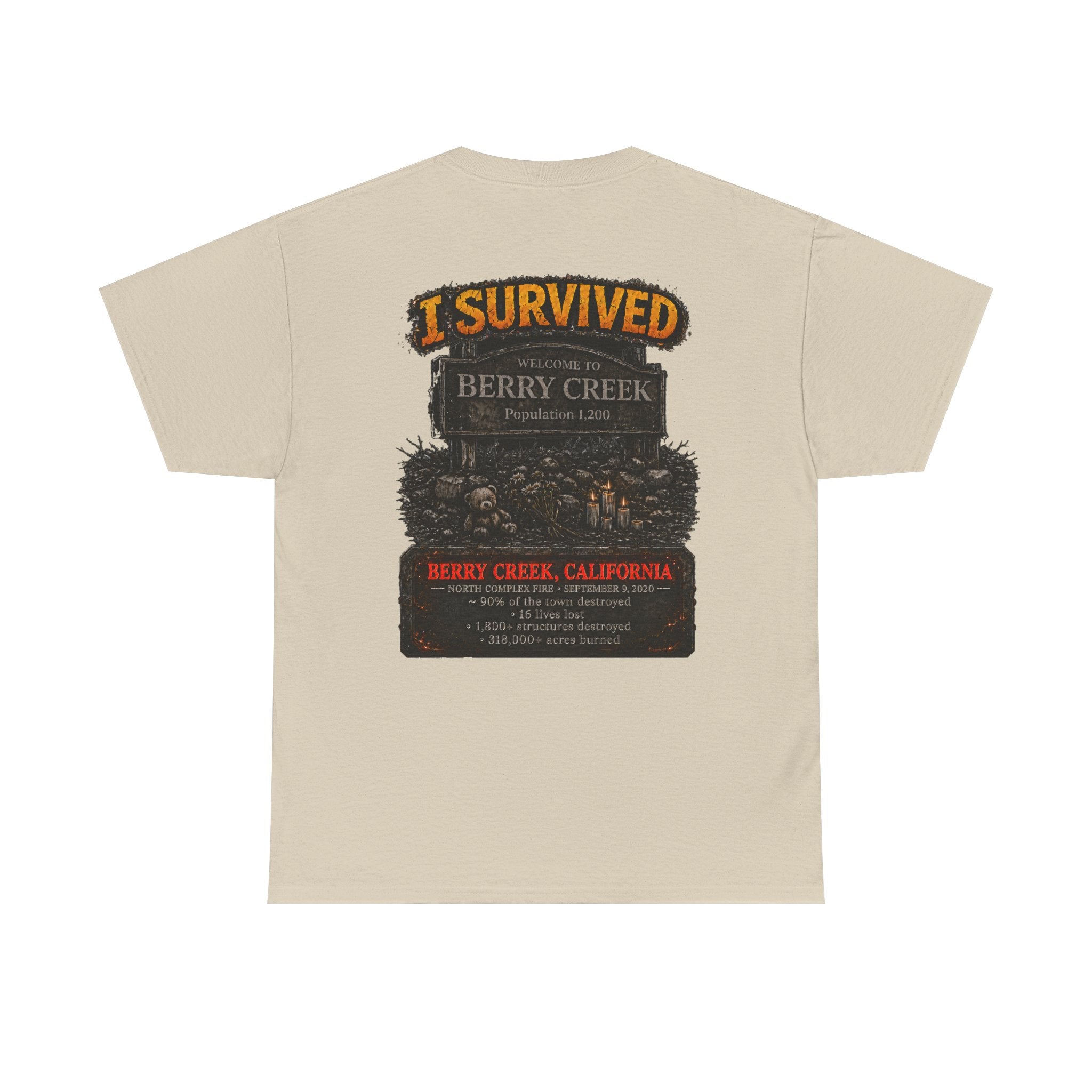 I Survived 2020 — Director's Cut S2:E1 "Berry Creek" | Wildfire Edition Memorial Unisex Heavy Cotton Tee