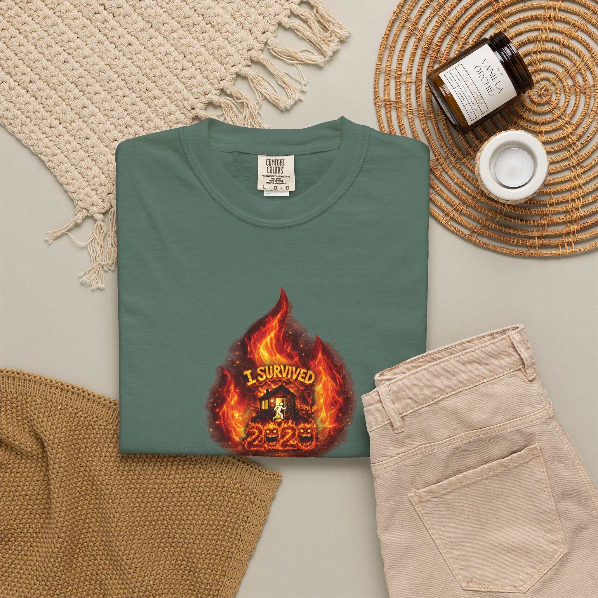 I Survived 2020 — WILDFIRES S2:E3: Director's Cut "The California Wildfires" Memorial Unisex Garment-Dyed T-shirt
