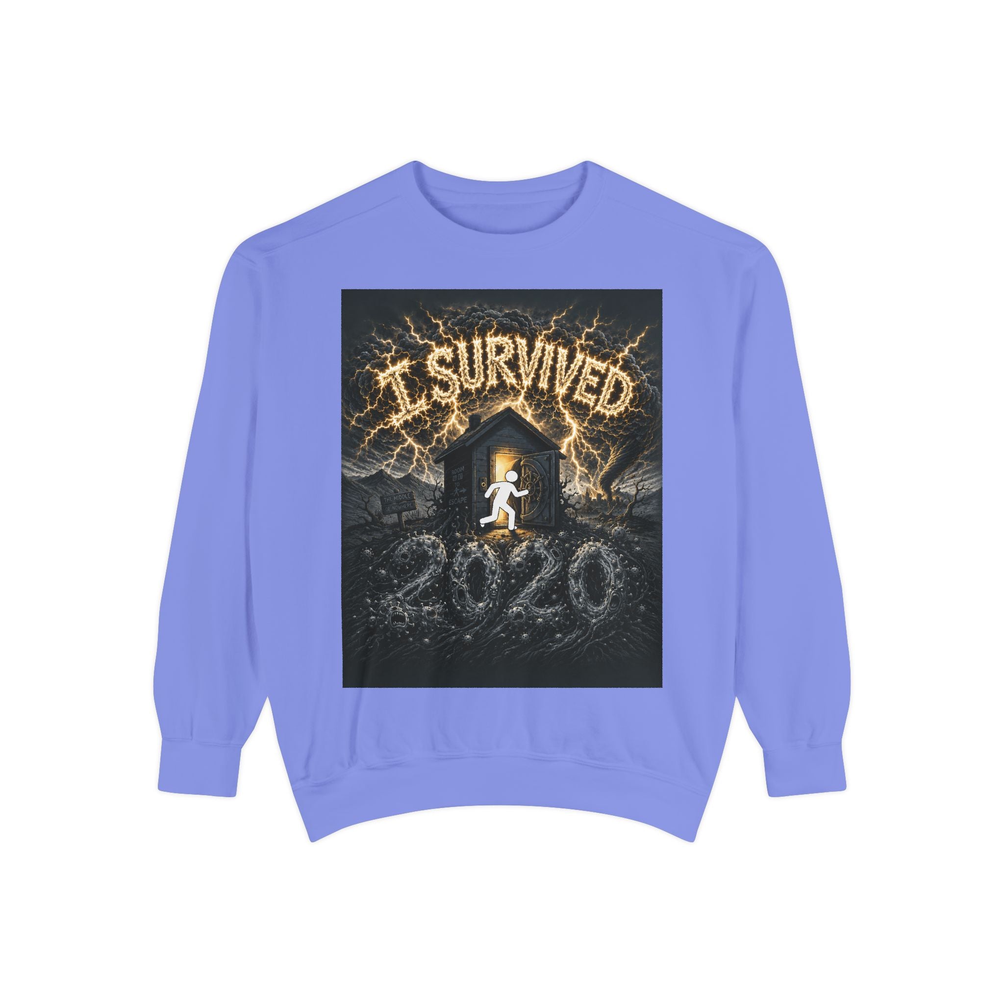 I Survived 2020 — Original Design Teaser Sweatshirt | Season 1 Premiere Drop Unisex Garment-Dyed Sweatshirt