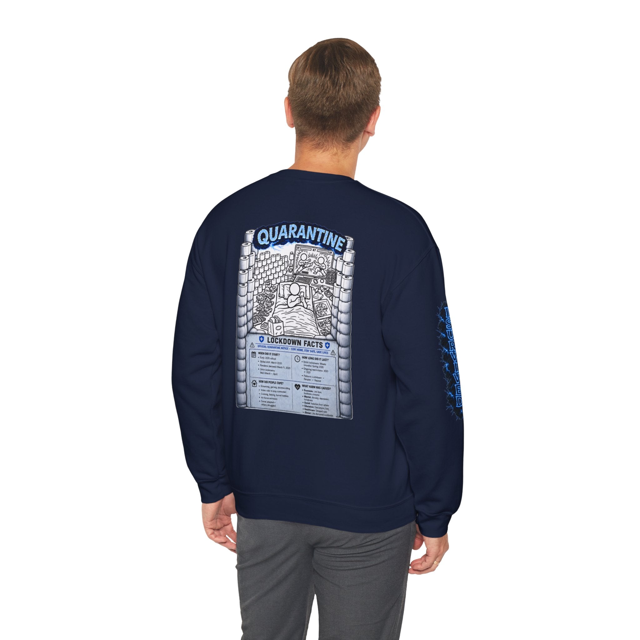 I Survived 2020 —  LOCKDOWN S3:E1: Director's Cut Special Edition "Quarantine" Unisex Heavy Blend™ Crewneck Sweatshirt
