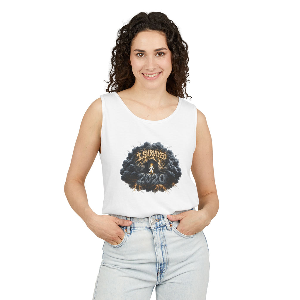 I Survived 2020 — Original PILOT Design: Director's Cut Unisex Garment-Dyed Tank Top