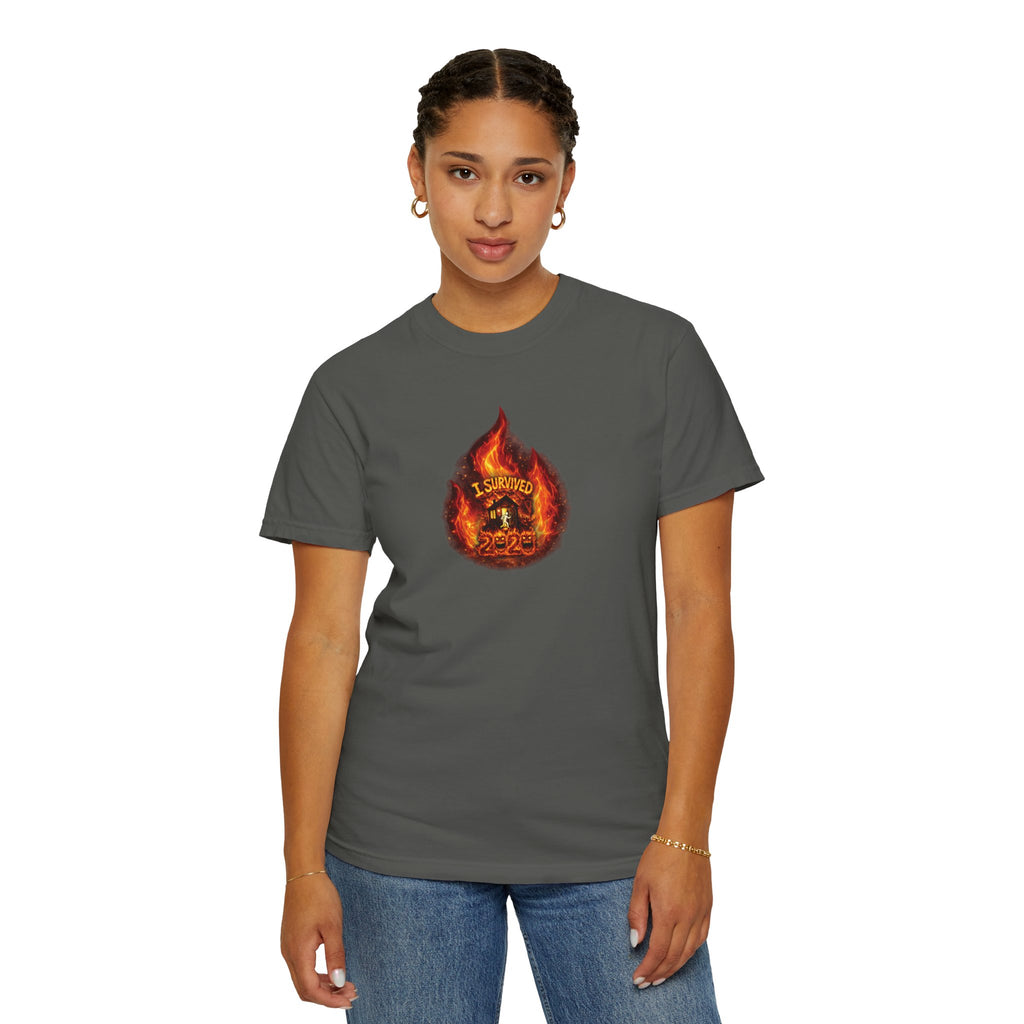 I Survived 2020 — WILDFIRES S2:E2: Director's Cut "The Bobcat Fire" Memorial Unisex Garment-Dyed T-shirt