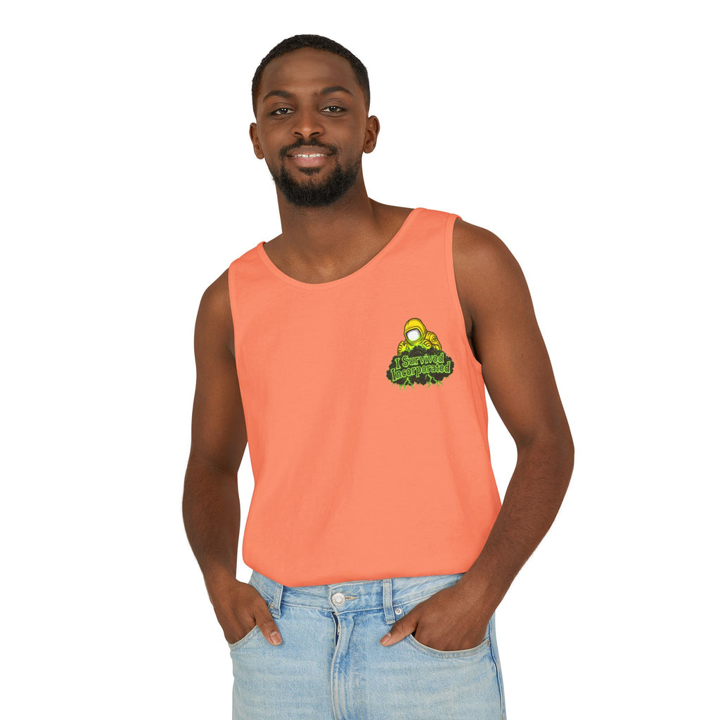 I Survived 2020 — "Please Stand By" Test Pattern Toxic Signal Tee Summer Premiere Unisex Garment-Dyed Tank Top