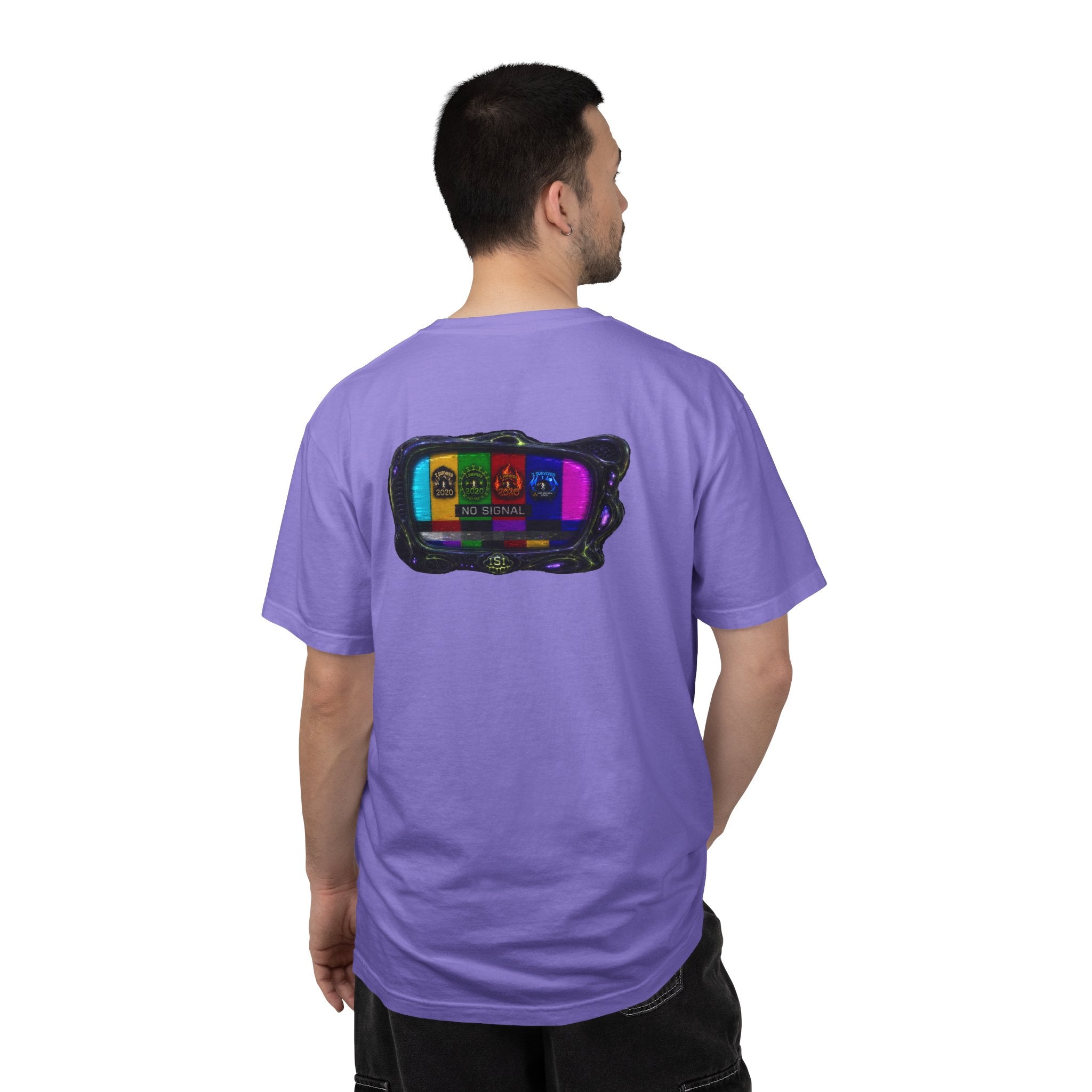 I Survived 2020 — "No Signal" Test Pattern Tee Alien Broadcast Finale Summer Premiere Unisex Garment-Dyed T-shirt