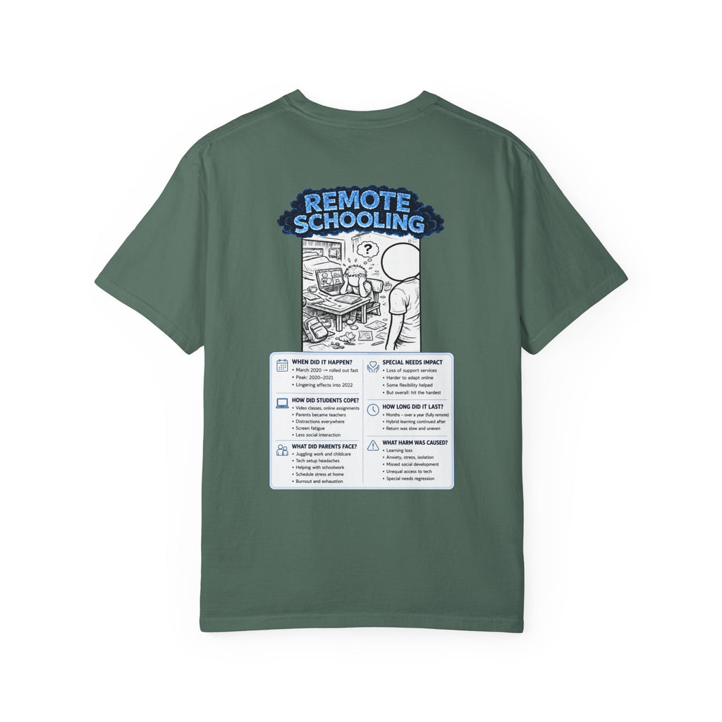 I Survived 2020 — LOCKDOWN S3:E3: "Remote Schooling" Unisex Garment-Dyed T-shirt