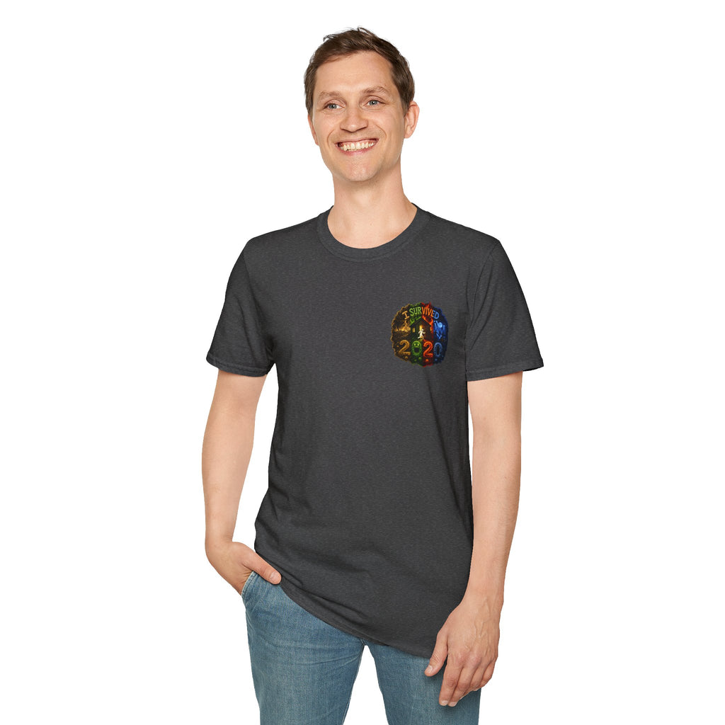 I Survived 2020 — "No Signal" Test Pattern Tee Alien Broadcast Finale Summer Premiere Unisex Softstyle T-Shirt