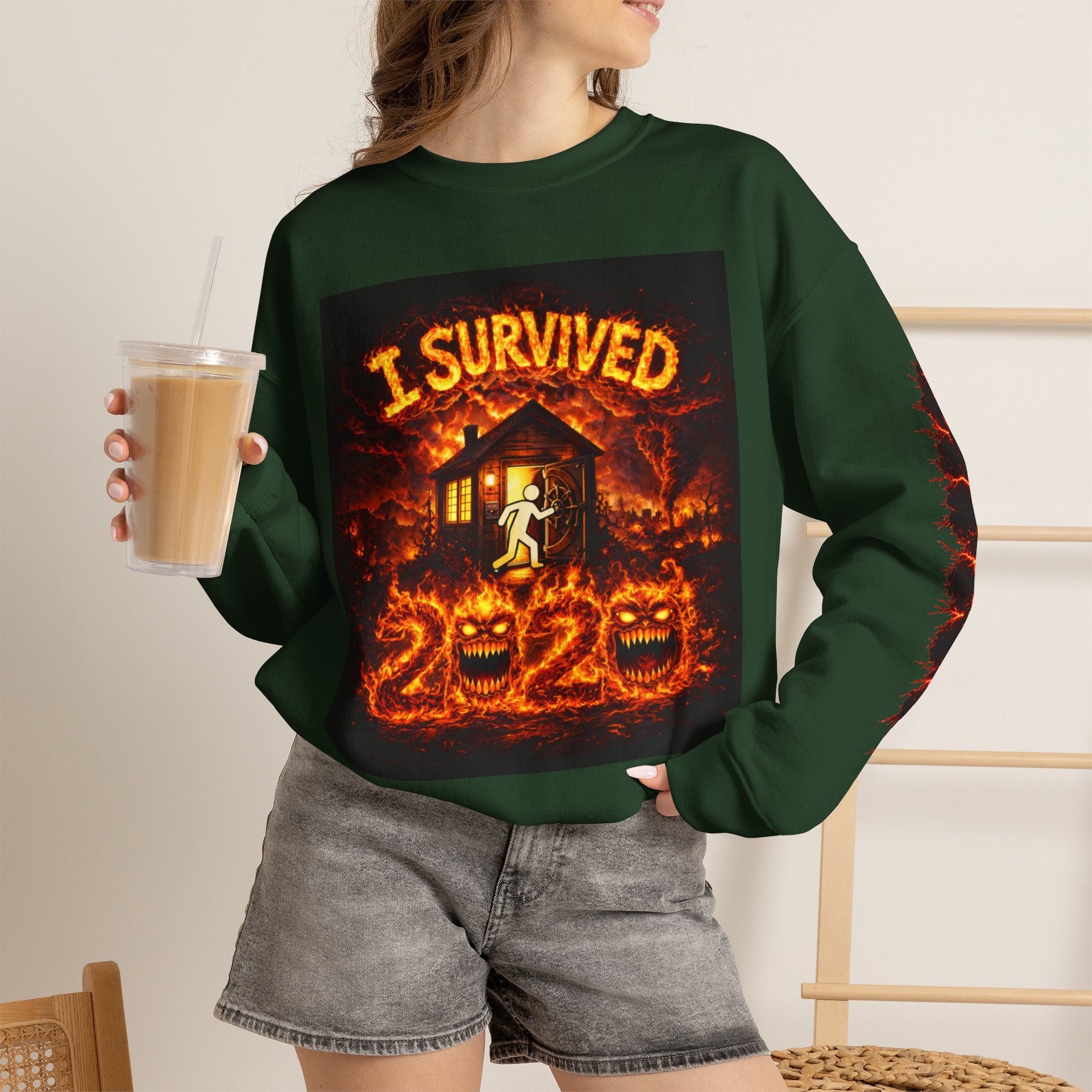 I Survived 2020 — WILDFIRES S2:E4: "Western U.S." Memorial Unisex Heavy Blend™ Crewneck Sweatshirt