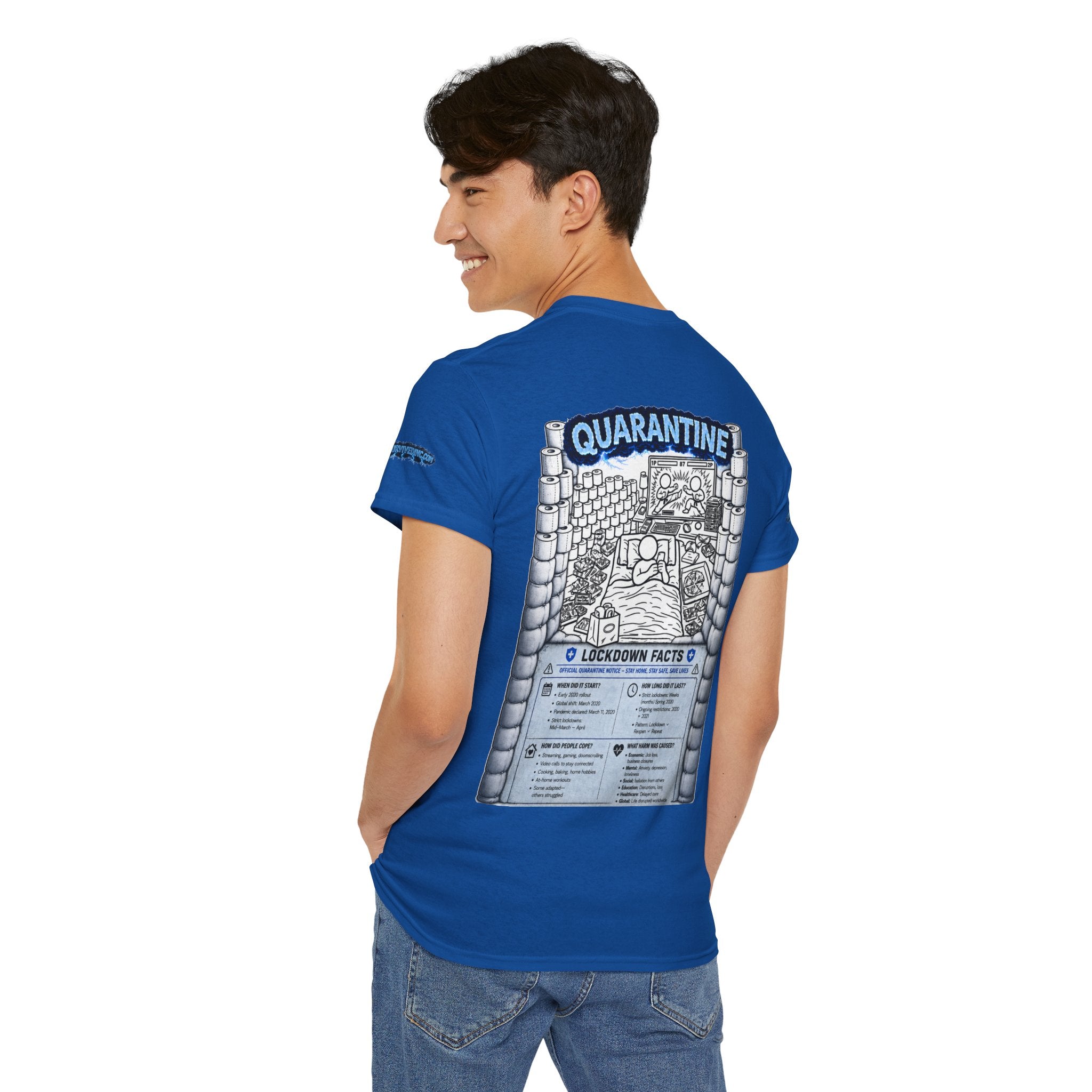 I Survived 2020 — LOCKDOWN S3:E1: Director's Cut Special Edition "Quarantine" Unisex Heavy Cotton Tee