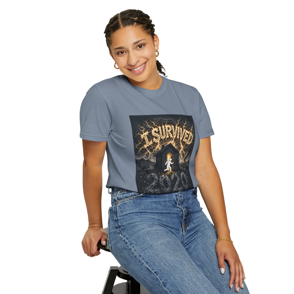I Survived 2020 — Original Design Teaser Tee | Season 1 Premiere Drop Unisex Garment-Dyed T-shirt