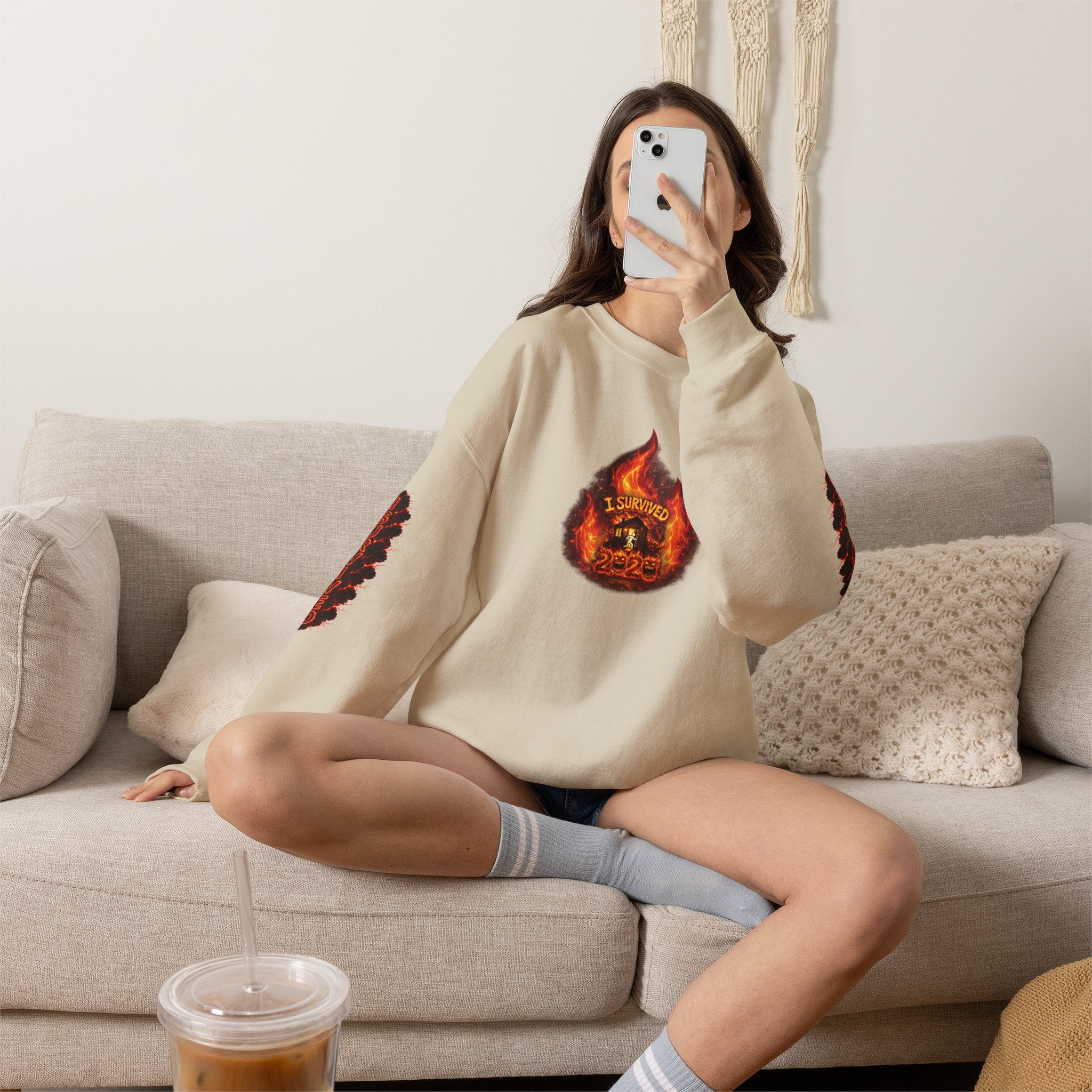 I Survived 2020 — WILDFIRES S2:E4: Director's Cut "Western U.S. Wildfire Season" Memorial Unisex Heavy Blend™ Crewneck Sweatshirt