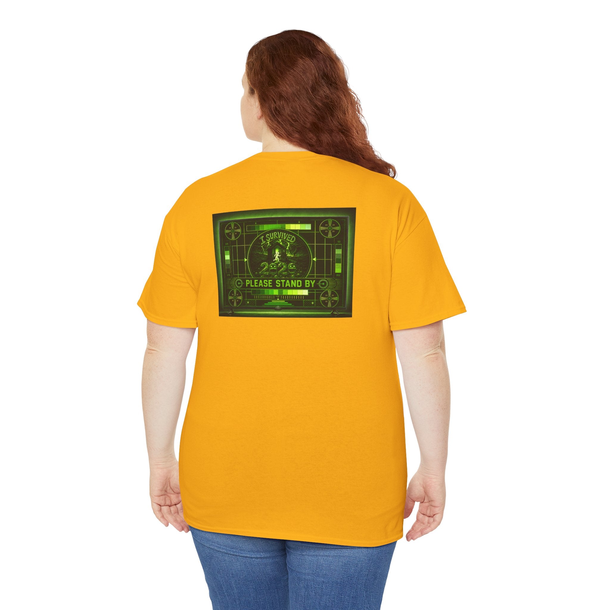 I Survived 2020 — "Please Stand By" Test Pattern Toxic Signal Tee Summer Premiere Unisex Heavy Cotton Tee