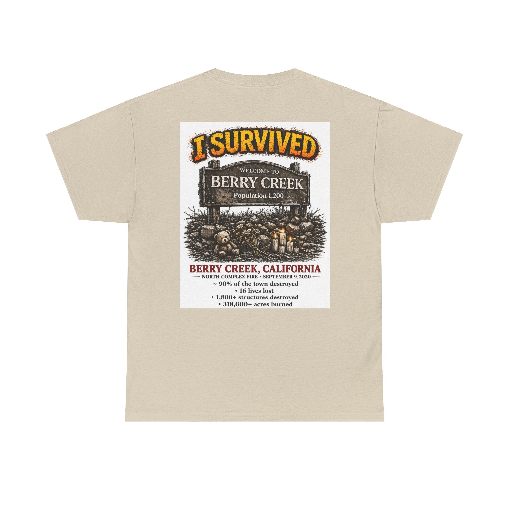 I Survived 2020 — S2:E1 "Berry Creek" | Wildfire Edition Memorial Unisex Heavy Cotton Tee