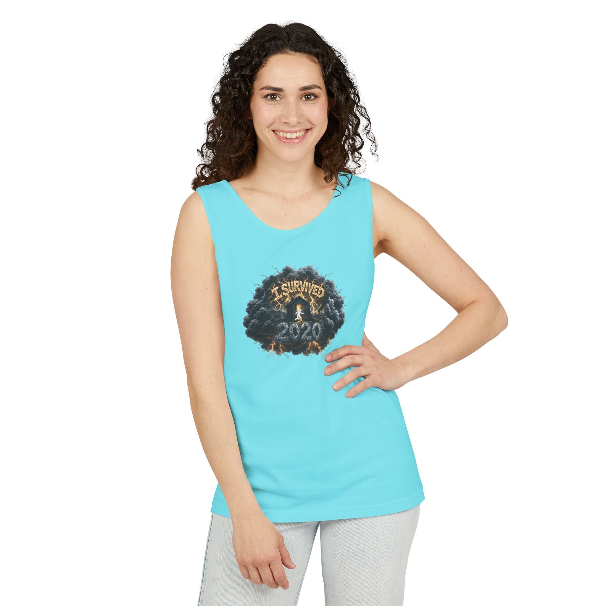 I Survived 2020 — Original PILOT Design: Director's Cut Unisex Garment-Dyed Tank Top