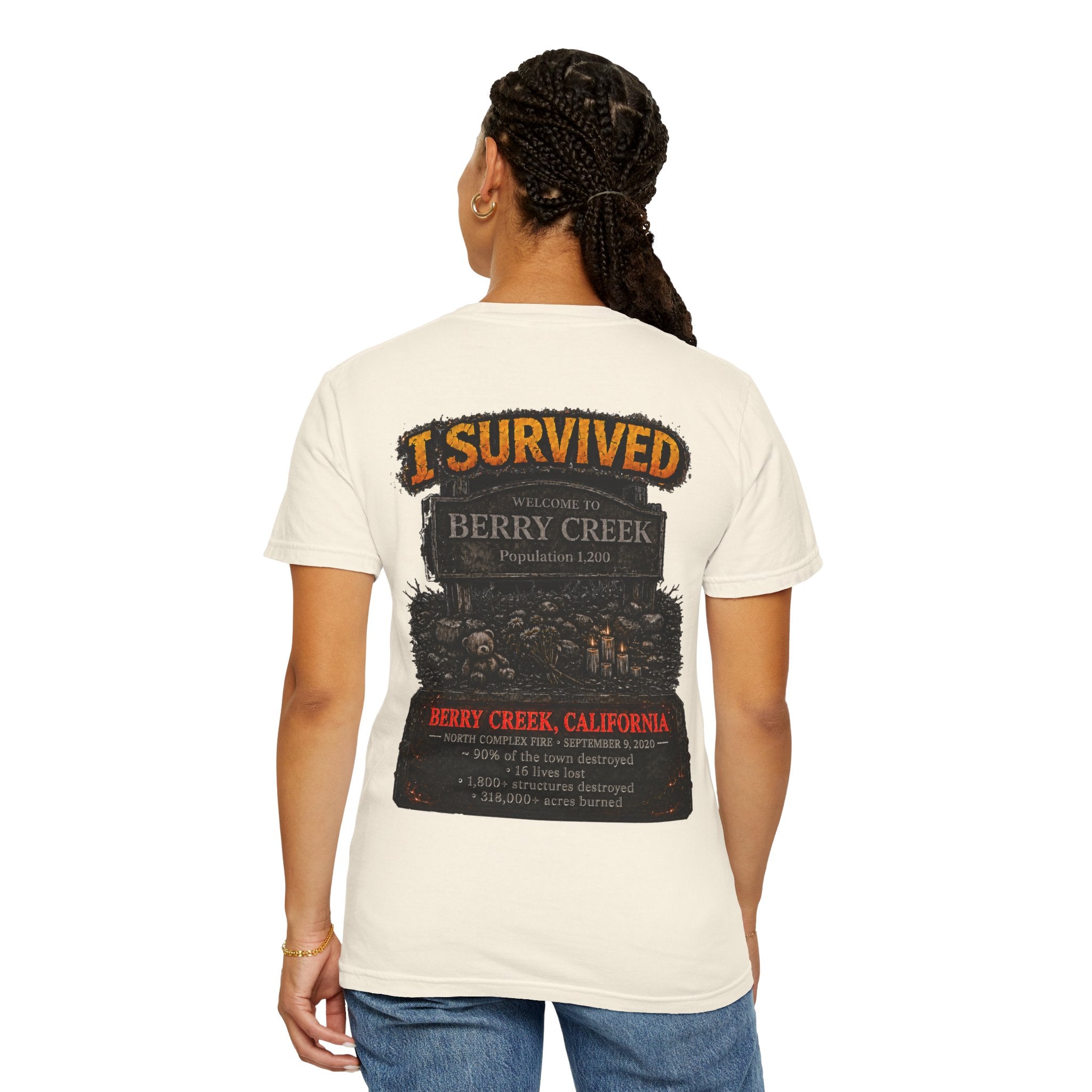 I Survived 2020 — Director's Cut S2:E1 "Berry Creek" | Wildfire Edition Memorial Unisex Garment-Dyed T-shirt