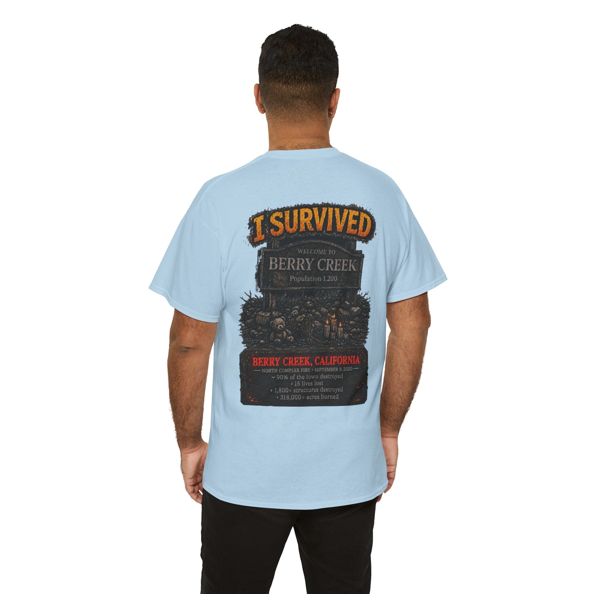I Survived 2020 — Director's Cut S2:E1 "Berry Creek" | Wildfire Edition Memorial Unisex Heavy Cotton Tee