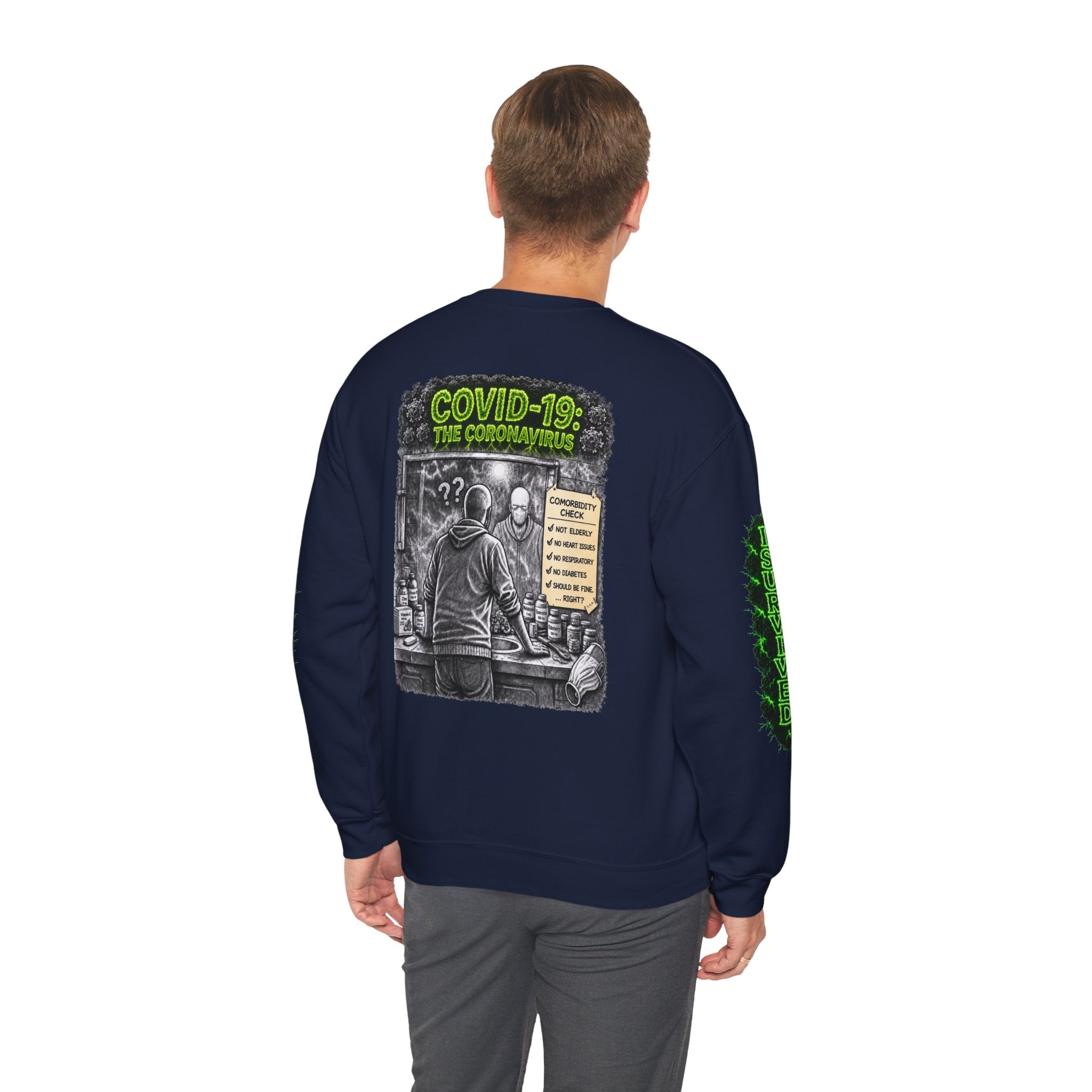I Survived 2020 — Director's Cut S1:E1 "COVID-19: The Coronavirus" | Pandemic Edition Unisex Heavy Blend™ Crewneck Sweatshirt