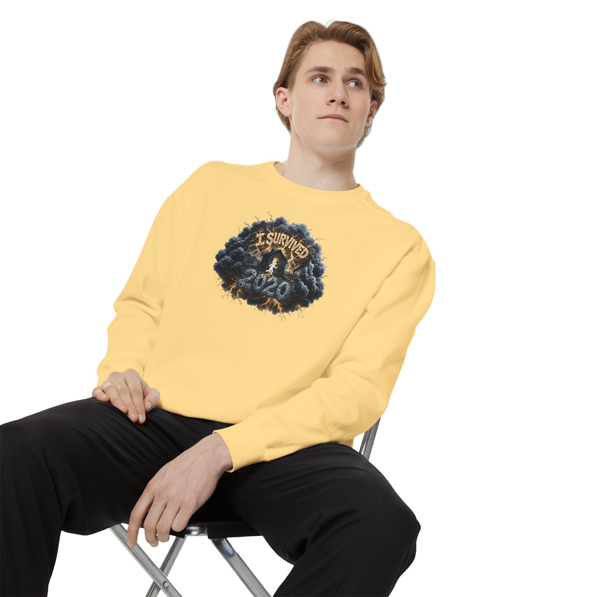 I Survived 2020 — Original PILOT Design: Director's Cut Unisex Garment-Dyed Sweatshirt