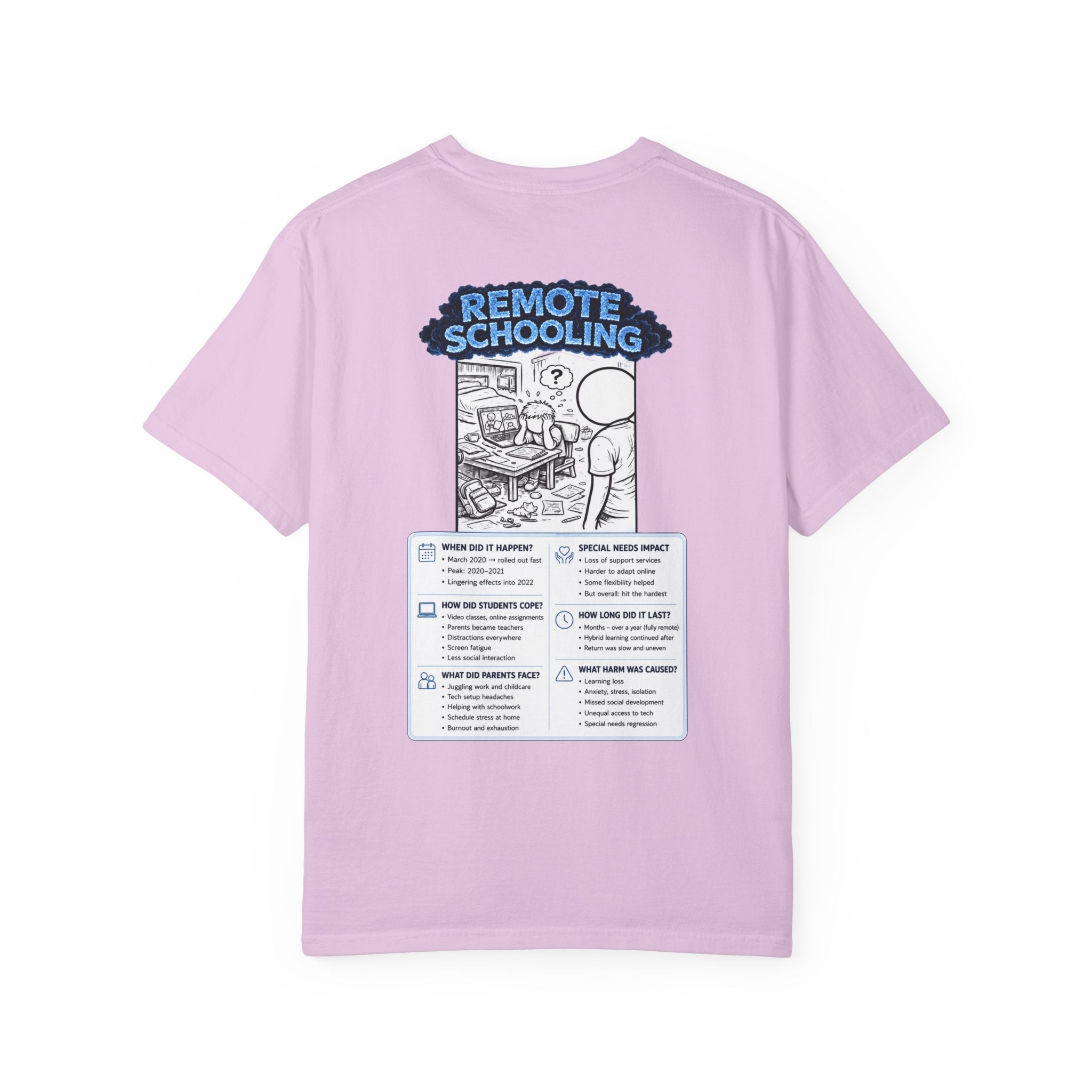 I Survived 2020 —  LOCKDOWN S3:E3: Director's Cut "Remote Schooling" Unisex Garment-Dyed T-shirt