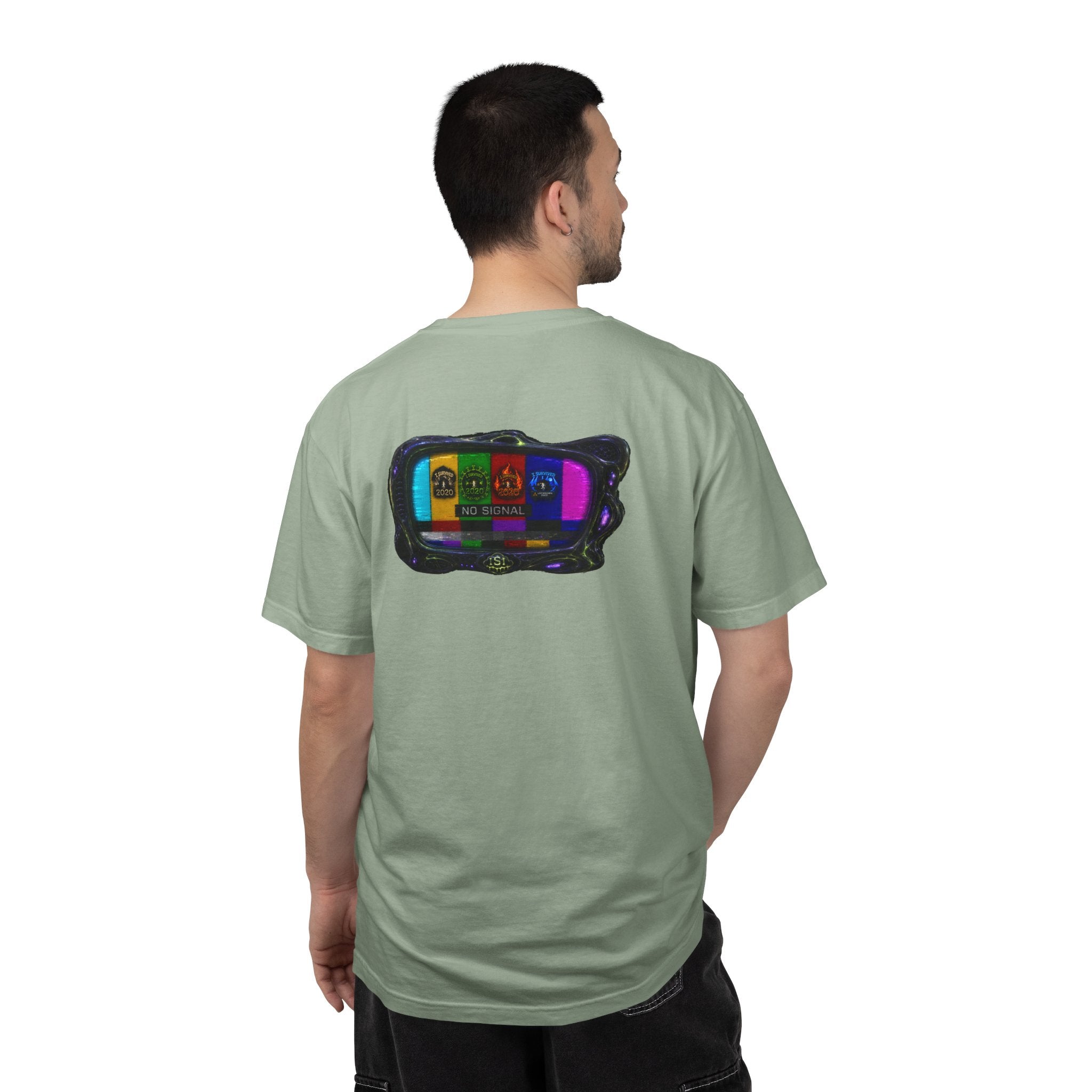 I Survived 2020 — "No Signal" Test Pattern Tee Alien Broadcast Finale Summer Premiere Unisex Garment-Dyed T-shirt