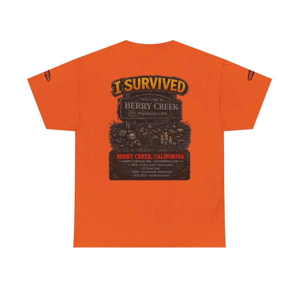 I Survived 2020 — Director's Cut S2:E1 "Berry Creek" | Wildfire Edition Memorial Unisex Heavy Cotton Tee (SPECIAL EDITION)