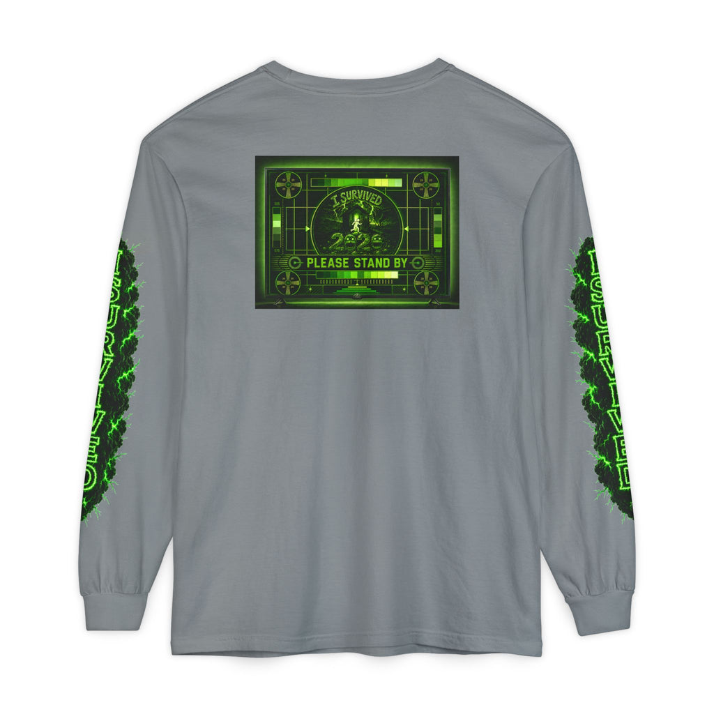 I Survived 2020 — "Please Stand By" Test Pattern Toxic Signal Tee Special Edition Summer Premiere Unisex Garment-Dyed Long Sleeve T-Shirt