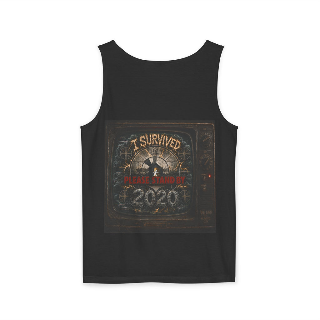 I Survived 2020 — "Please Stand By" Test Pattern Tee Summer Premier  Unisex Garment-Dyed Tank Top
