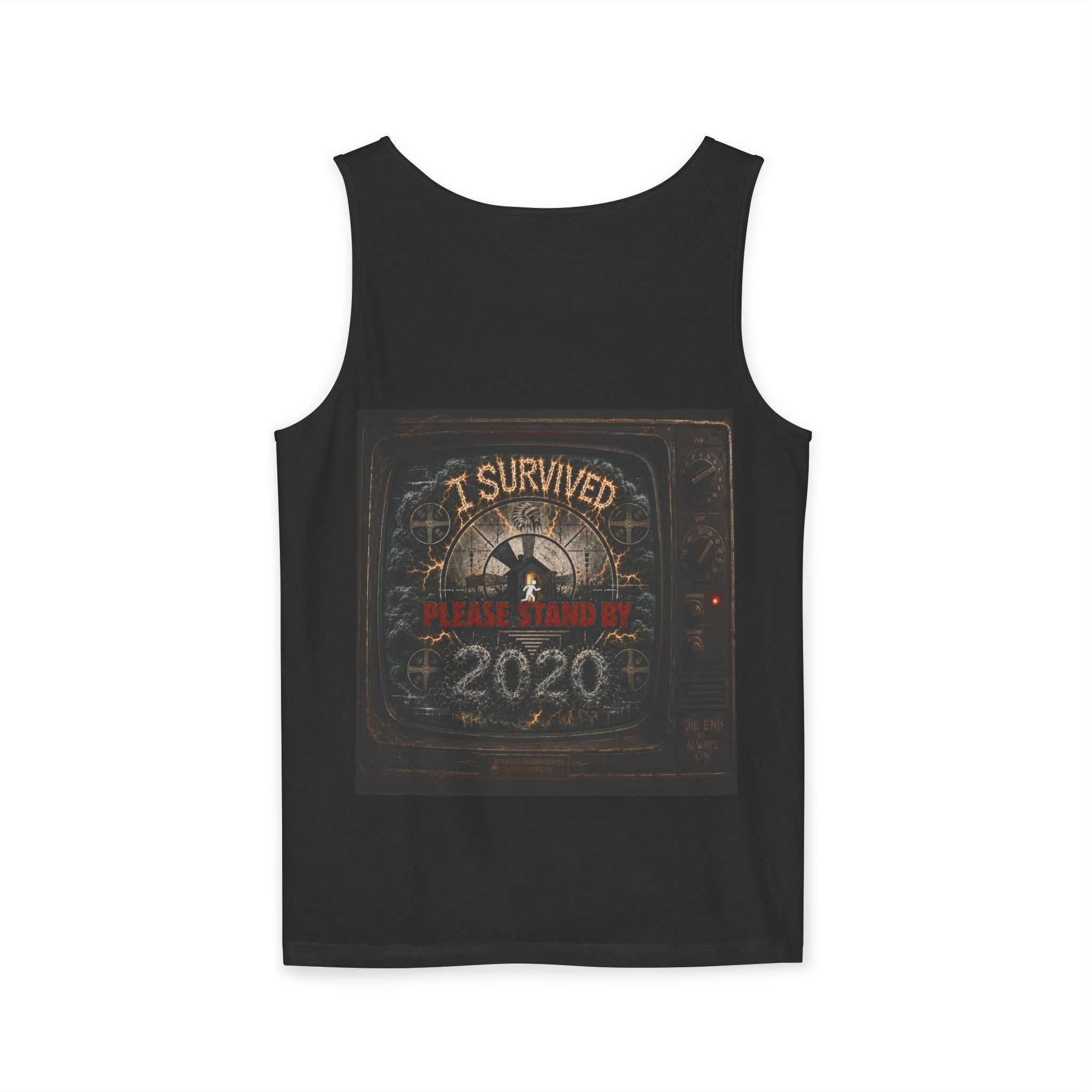 I Survived 2020 — "Please Stand By" Test Pattern Tee Summer Premier  Unisex Garment-Dyed Tank Top