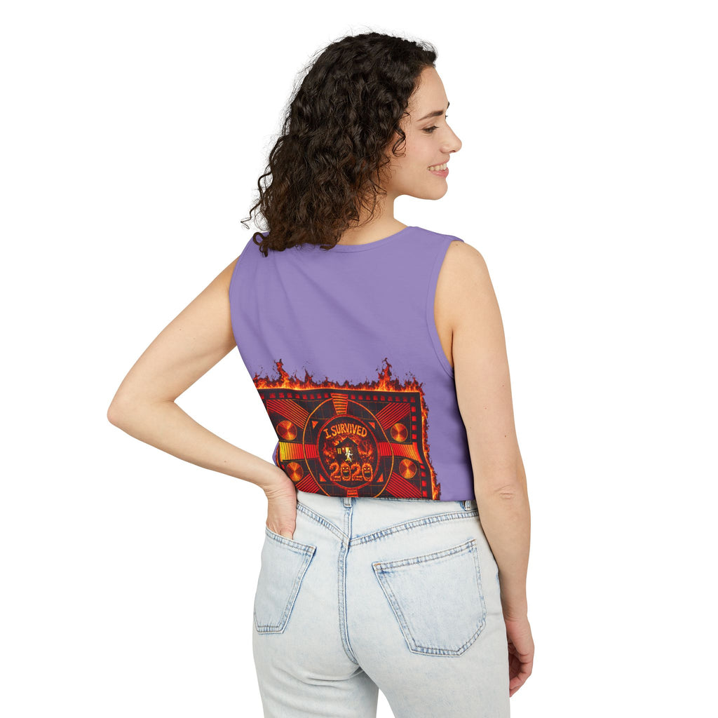 I Survived 2020 — "Please Stand By" Test Pattern Tee Wildfire Signal Edition Summer Premiere Unisex Garment-Dyed Tank Top