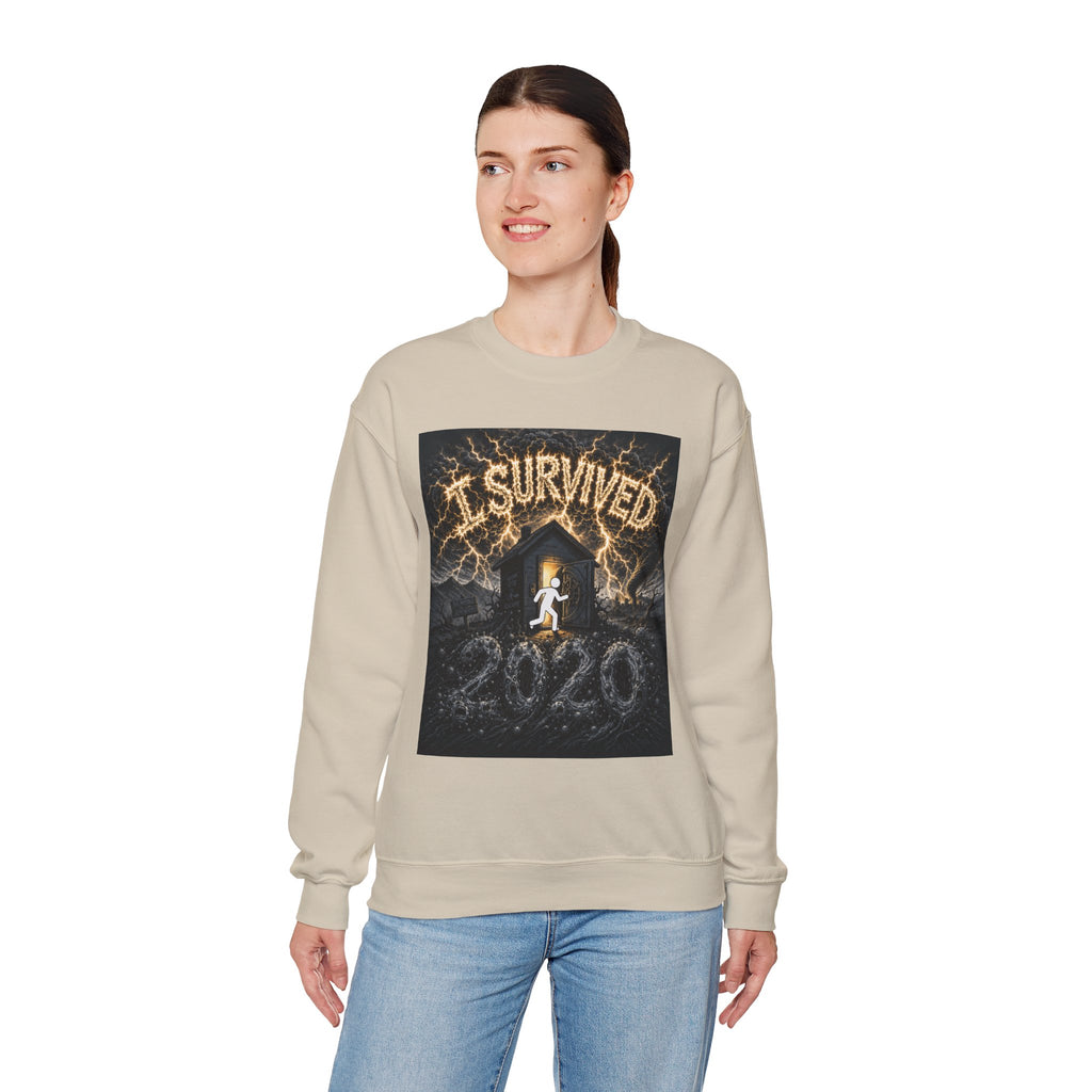 I Survived 2020 — Original Design Teaser Tee | Season 1 Premiere Drop Unisex Heavy Blend™ Crewneck Sweatshirt