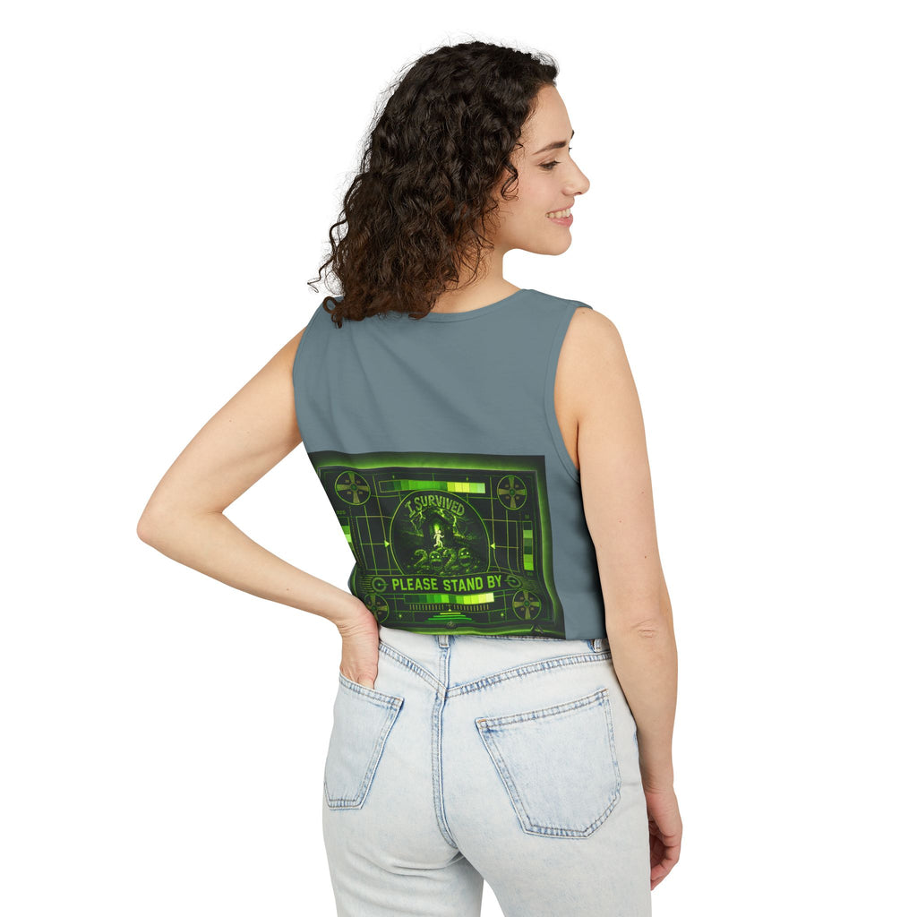 I Survived 2020 — "Please Stand By" Test Pattern Toxic Signal Tee Summer Premiere Unisex Garment-Dyed Tank Top