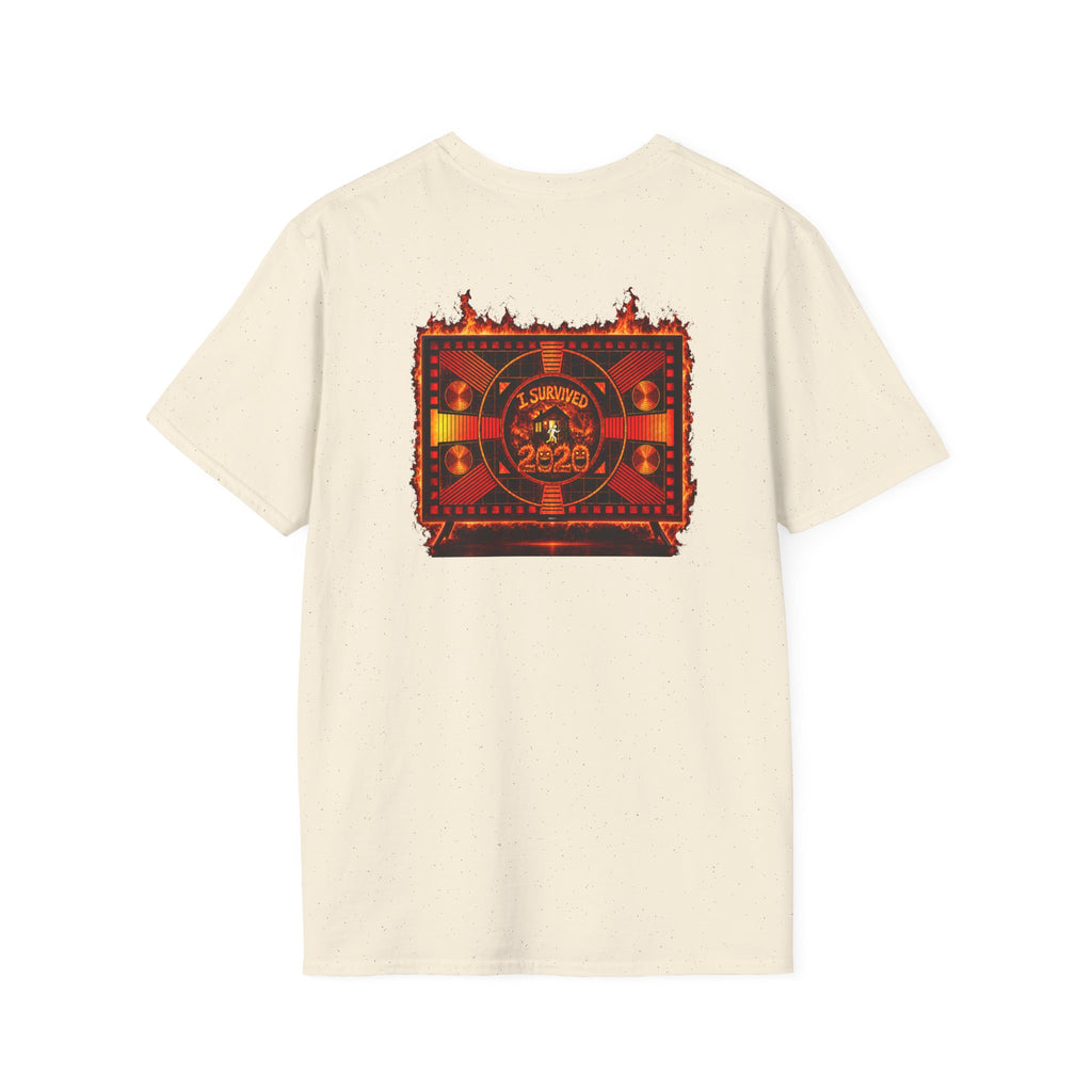 I Survived 2020 — "Please Stand By" Test Pattern Tee Wildfire Signal Edition Summer Premiere Unisex Softstyle T-Shirt