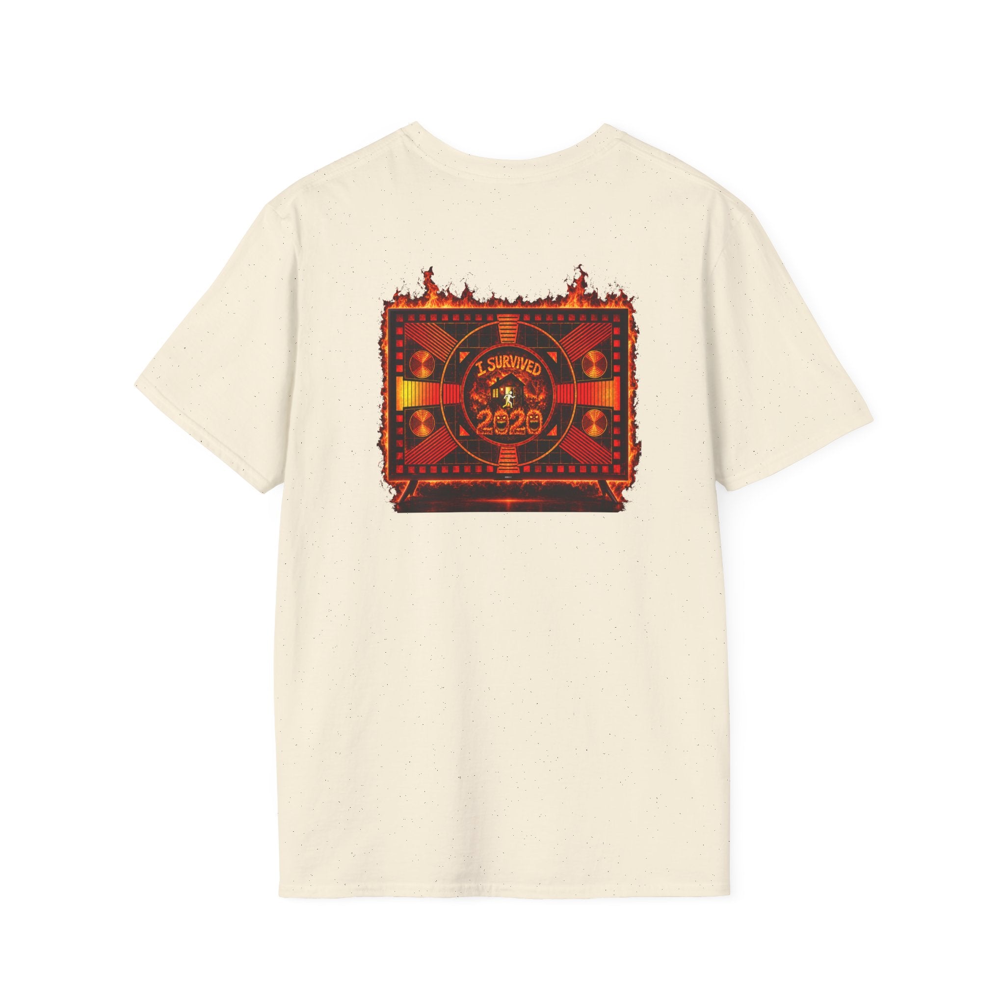 I Survived 2020 — "Please Stand By" Test Pattern Tee Wildfire Signal Edition Summer Premiere Unisex Softstyle T-Shirt