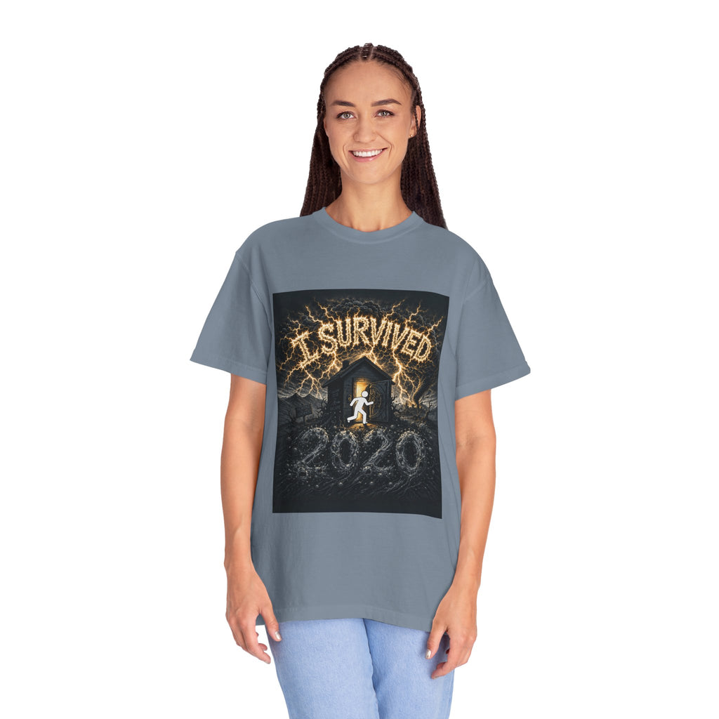 I Survived 2020 — Original Design Teaser Tee | Season 1 Premiere Drop Unisex Garment-Dyed T-shirt
