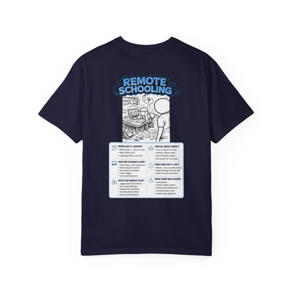 I Survived 2020 —  LOCKDOWN S3:E3: Director's Cut "Remote Schooling" Unisex Garment-Dyed T-shirt