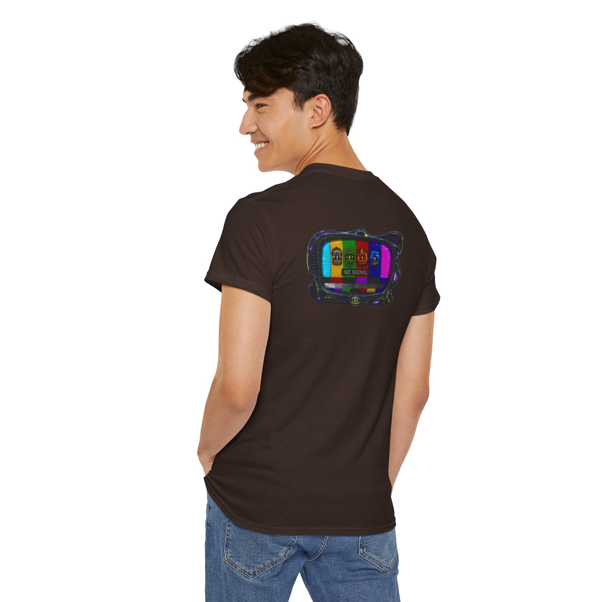 I Survived 2020 — "No Signal" Test Pattern Tee Alien Broadcast Finale Summer Premiere Unisex Heavy Cotton Tee