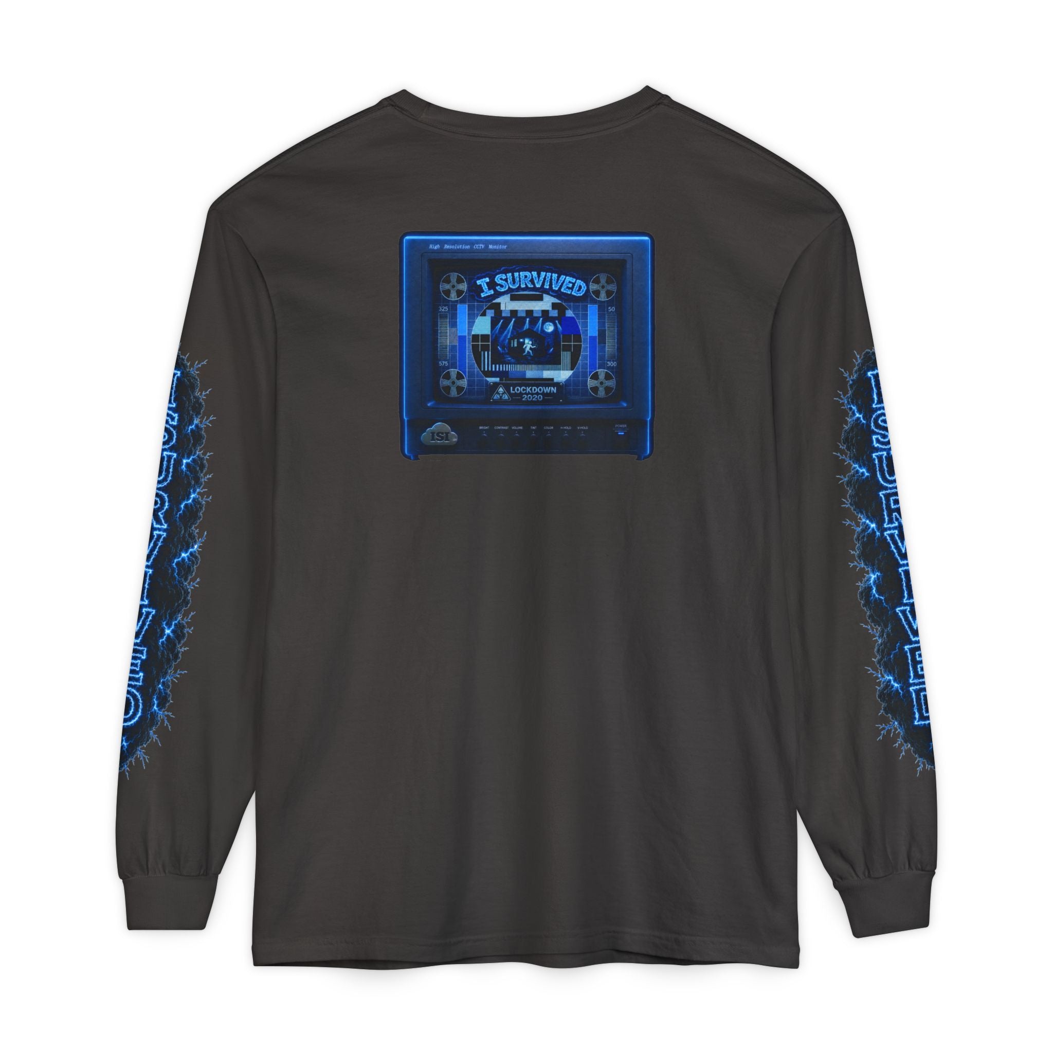 I Survived 2020 — "Please Stand By" Test Pattern Tee Lockdown Special Edition Summer Exclusive Unisex Garment-Dyed Long Sleeve T-Shirt