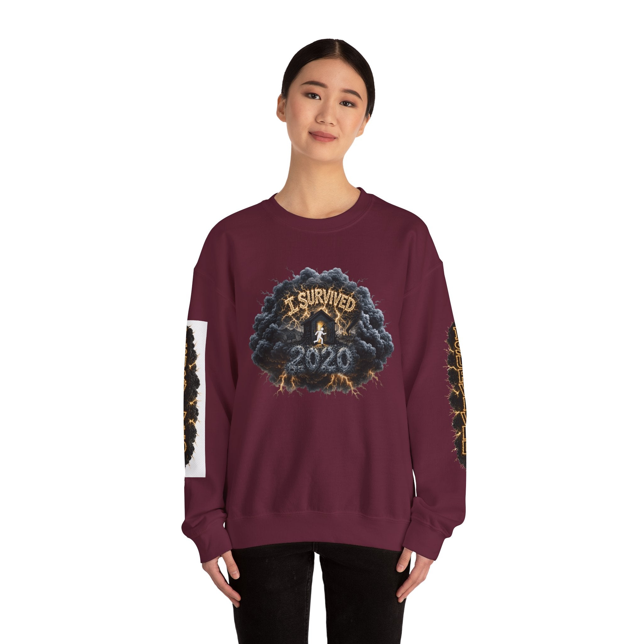 I Survived 2020 — Director's Cut Original Design Teaser Tee | Season 1 Premiere Drop Unisex Heavy Blend™ Crewneck Sweatshirt