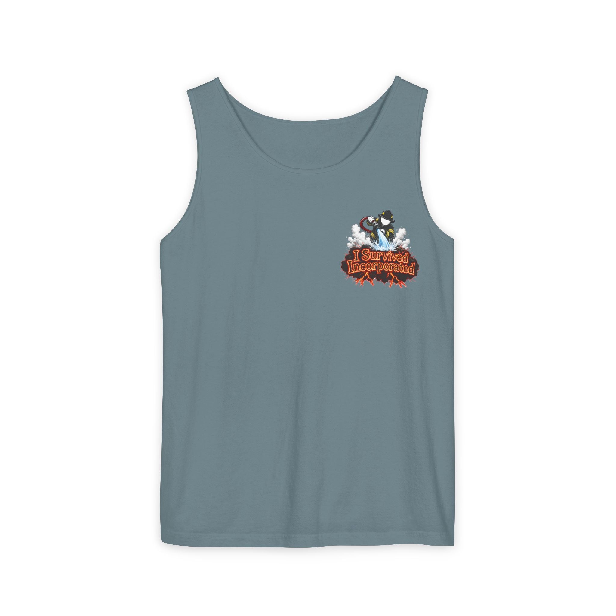 I Survived 2020 — "Please Stand By" Test Pattern Tee Wildfire Signal Edition Summer Premiere Unisex Garment-Dyed Tank Top