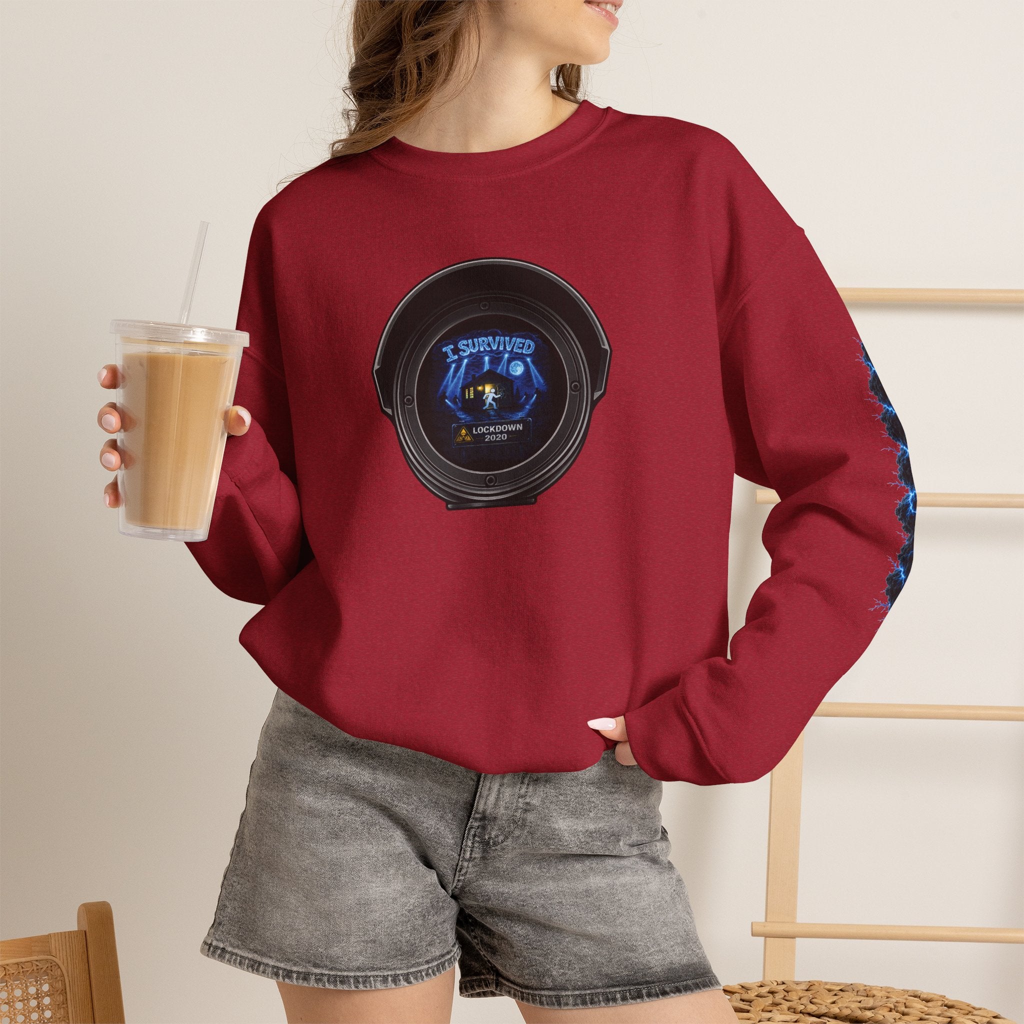 I Survived 2020 — LOCKDOWN S3:E4: Director's Cut "Working From Home" Unisex Heavy Blend™ Crewneck Sweatshirt