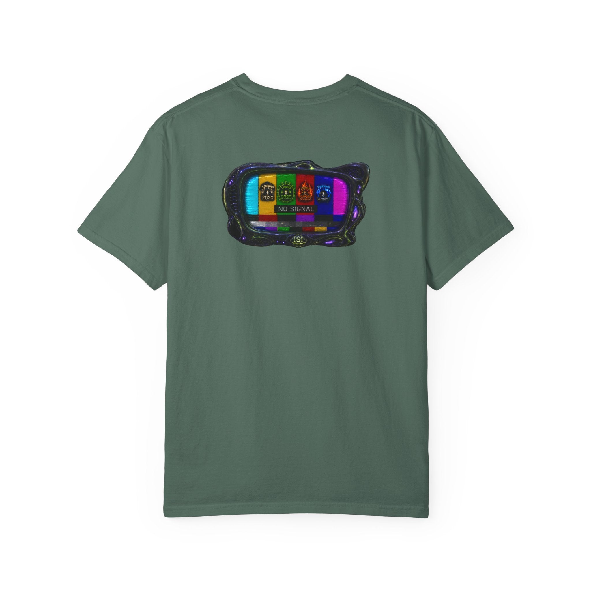 I Survived 2020 — "No Signal" Test Pattern Tee Alien Broadcast Finale Summer Premiere Unisex Garment-Dyed T-shirt