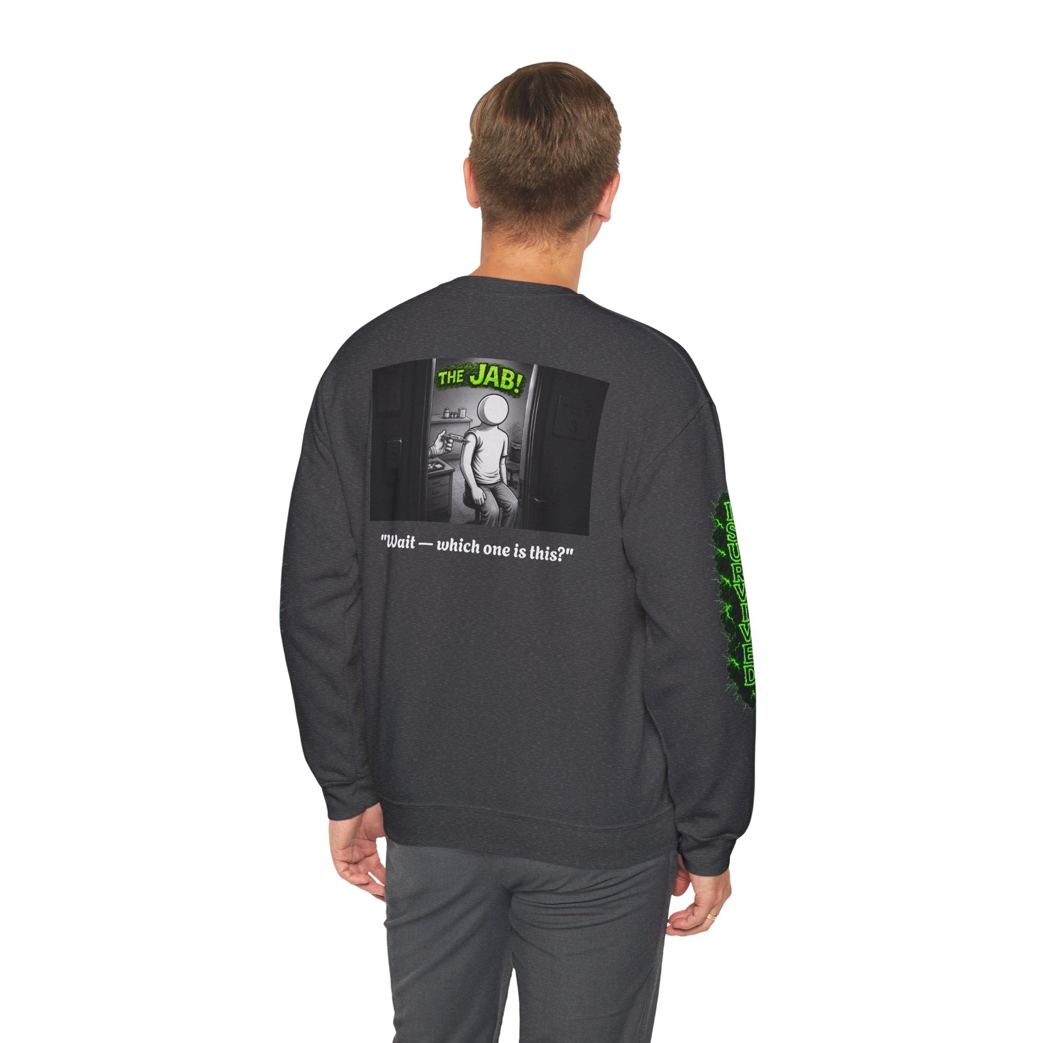 I Survived 2020 — Director's Cut S1:E3 "The Jab!" | Pandemic Edition Unisex Heavy Blend™ Crewneck Sweatshirt