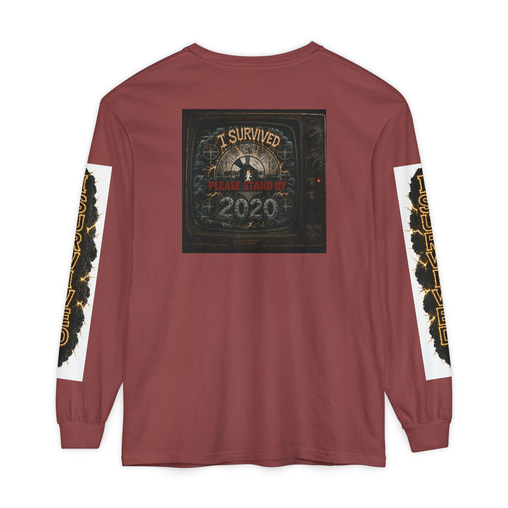I Survived 2020 — "Please Stand By" Test Pattern Tee Special Edition Summer Premier Unisex Garment-Dyed Long Sleeve T-Shirt