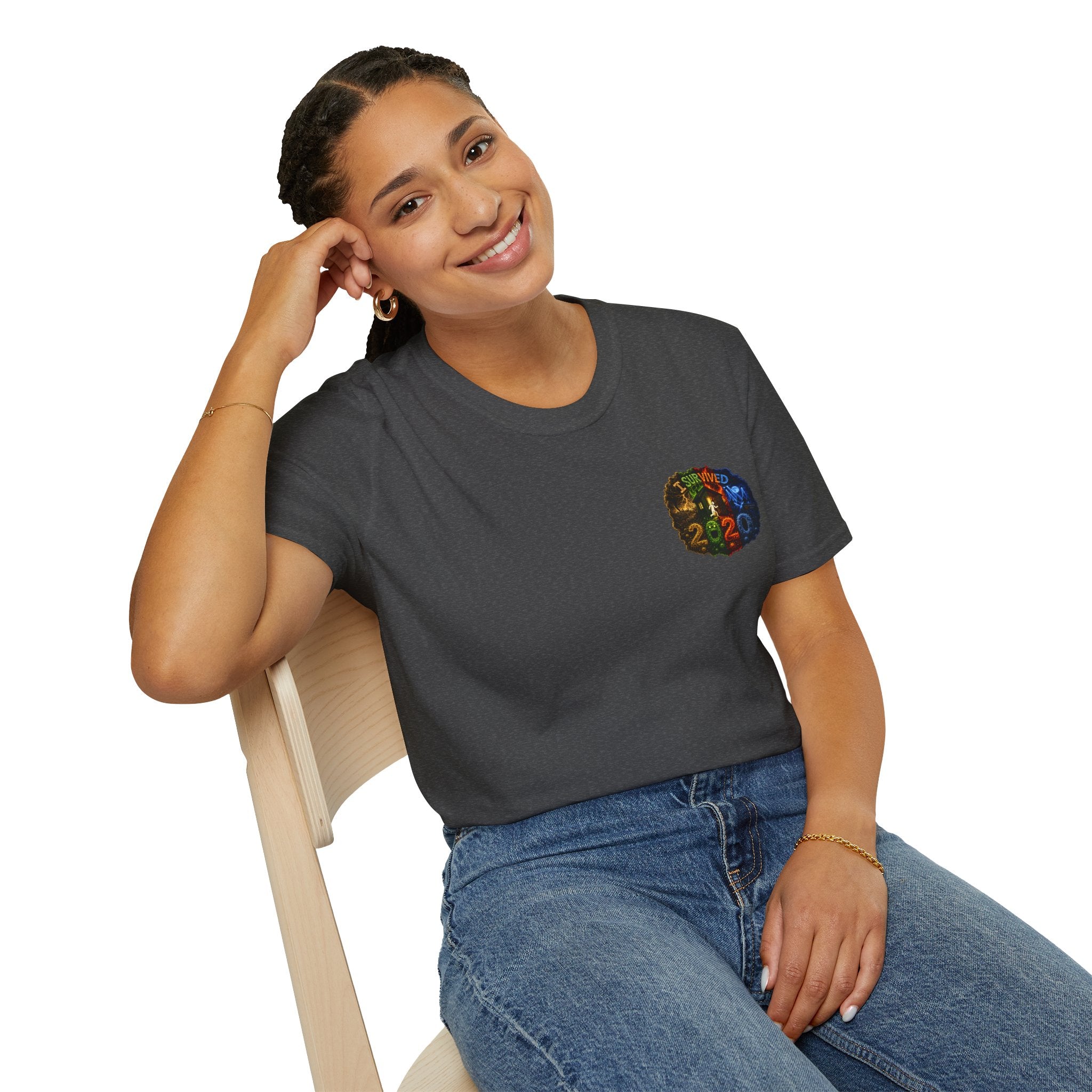 I Survived 2020 — "No Signal" Test Pattern Tee Alien Broadcast Finale Summer Premiere Unisex Softstyle T-Shirt