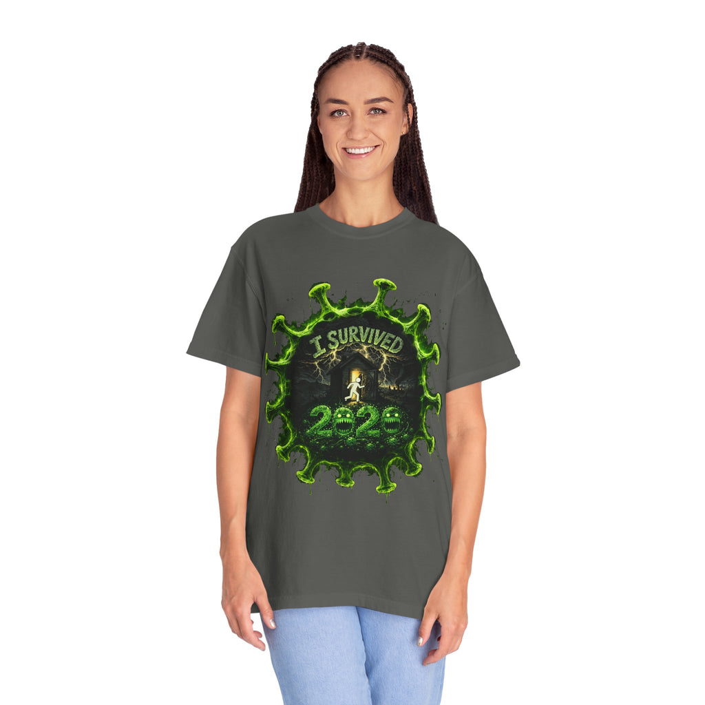 I Survived 2020 — Director's Cut S1:E4 "Mask Madness Mayhem Moment" | Pandemic Edition Unisex Garment-Dyed T-shirt