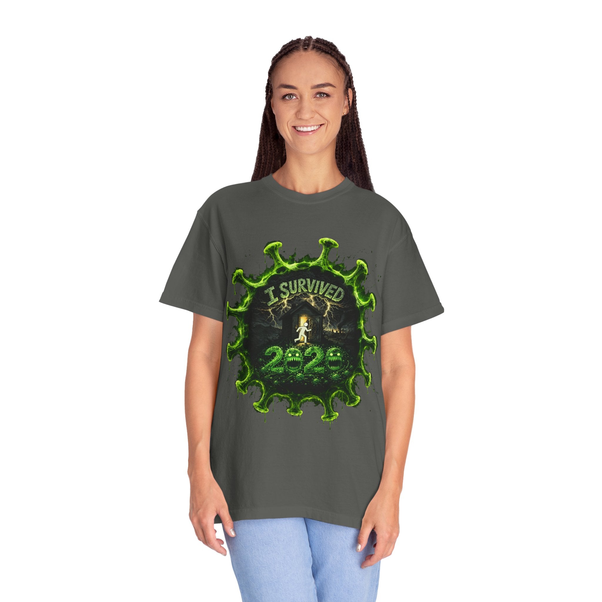 I Survived 2020 — Director's Cut S1:E4 "Mask Madness Mayhem Moment" | Pandemic Edition Unisex Garment-Dyed T-shirt