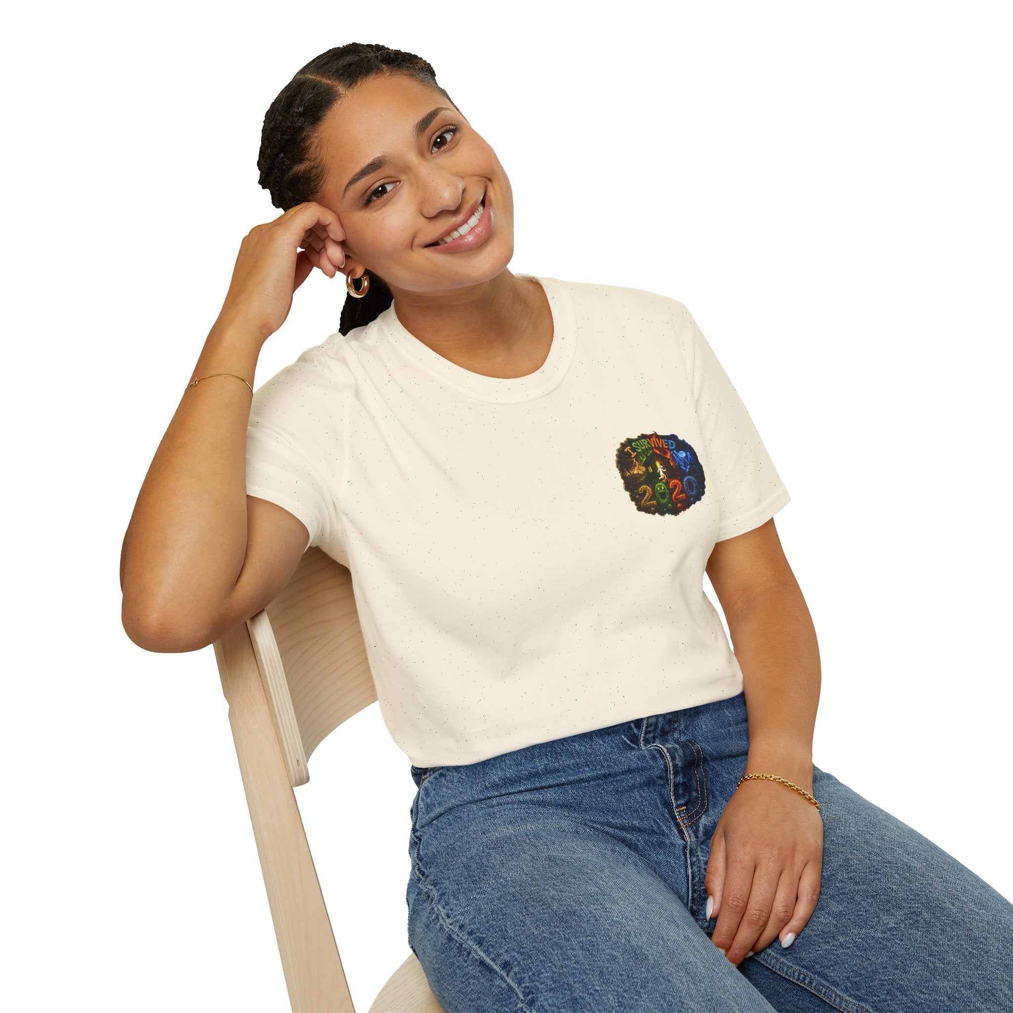 I Survived 2020 — "No Signal" Test Pattern Tee Alien Broadcast Finale Summer Premiere Unisex Softstyle T-Shirt