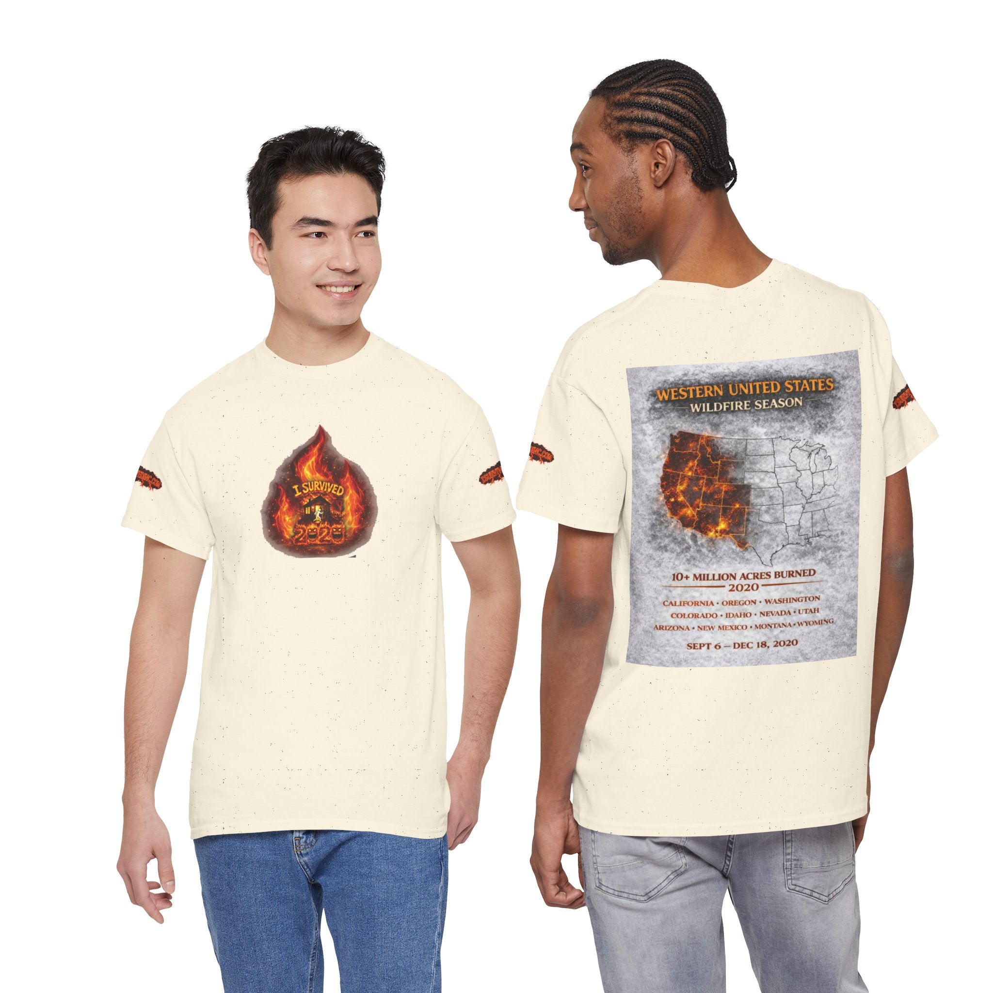 I Survived 2020 —  WILDFIRES S2:E4: Director's Cut Special Edition "Western U.S. Wildfire Season" Memorial Unisex Heavy Cotton Tee