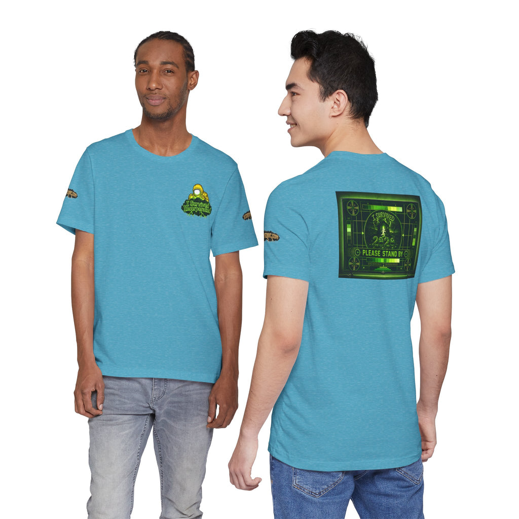 I Survived 2020 — "Please Stand By" Test Pattern Toxic Signal Tee Special Edition Summer Premiere Unisex Jersey Short Sleeve Tee